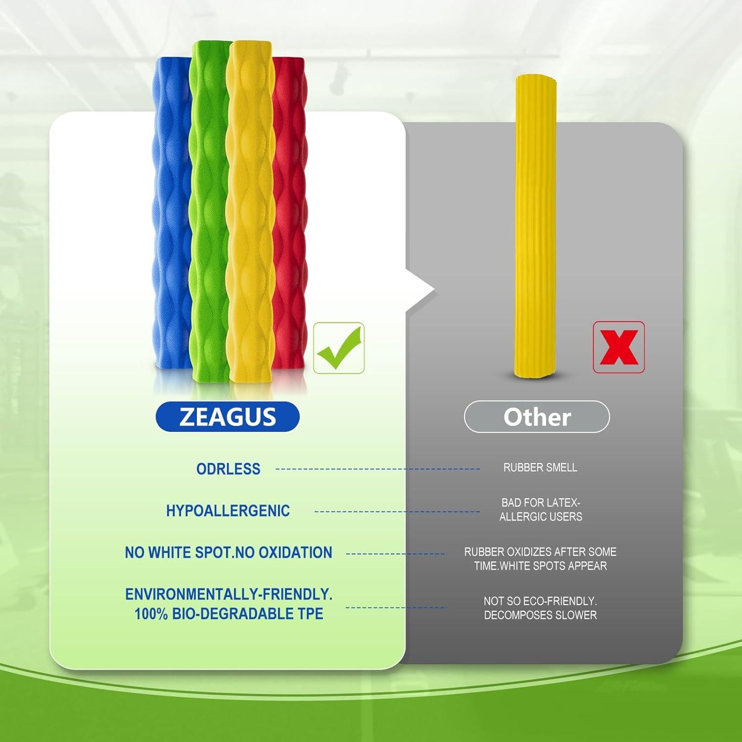 Barra de Resistencia ZEAGUS para Terapia Física 4 Piezas