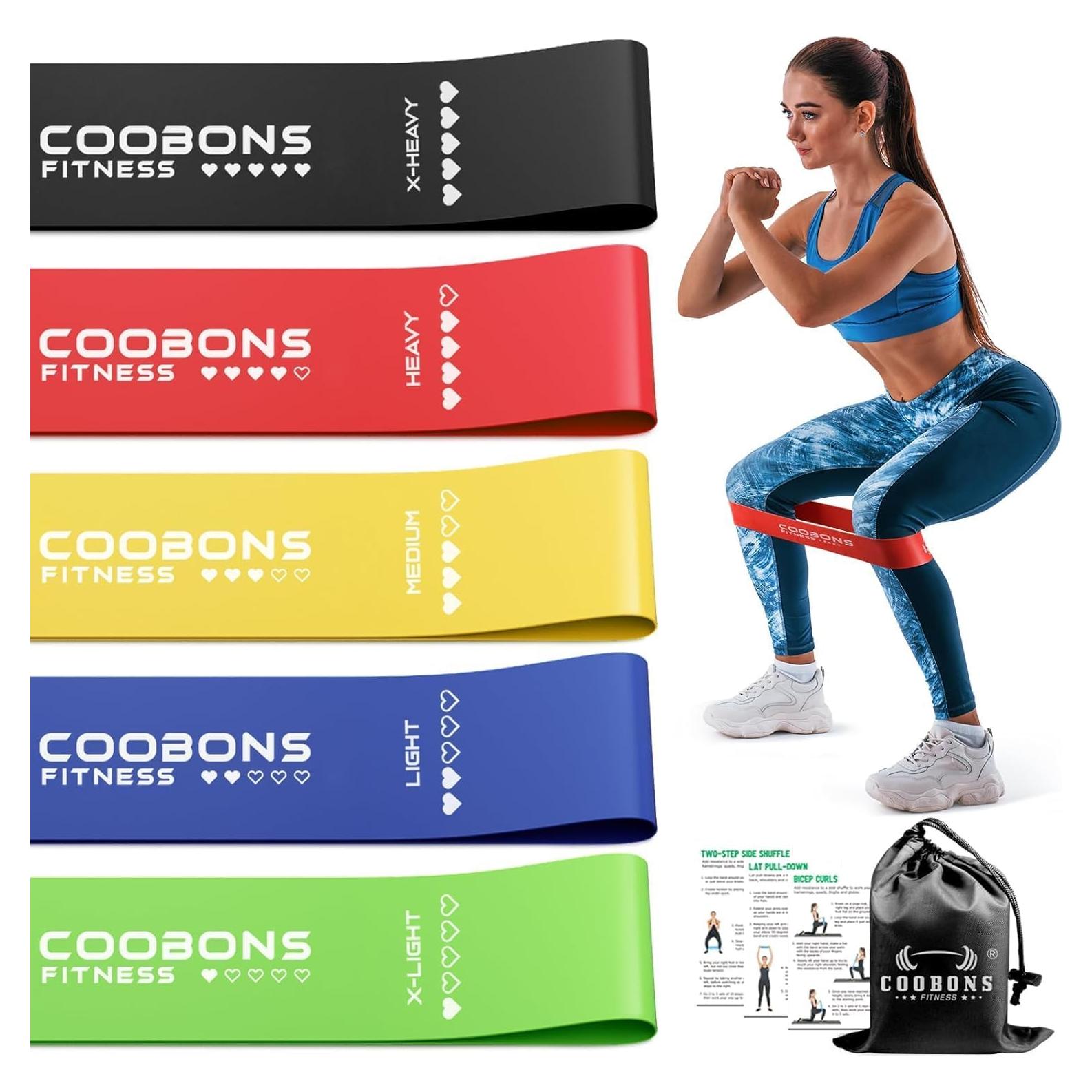 Bandas de Resistencia COOBONS Fitness 5 Niveles Láttex 30.48cm