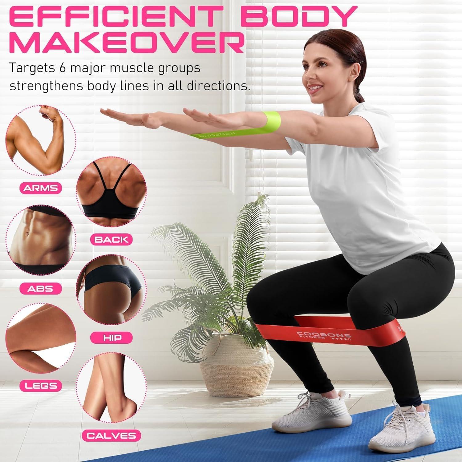 Bandas de Resistencia COOBONS Fitness 5 Niveles Láttex 30.48cm