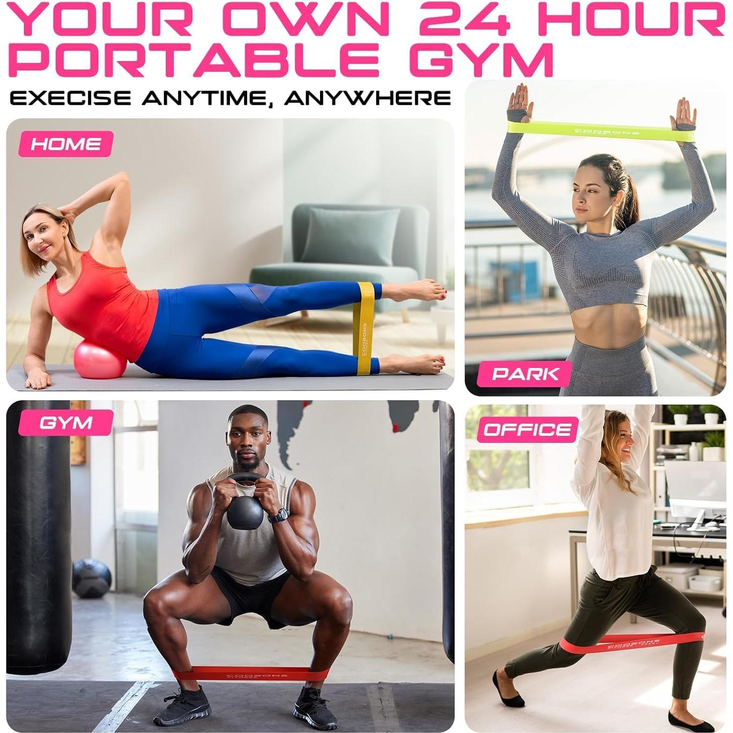 Bandas de Resistencia COOBONS Fitness 5 Niveles Láttex 30.48cm