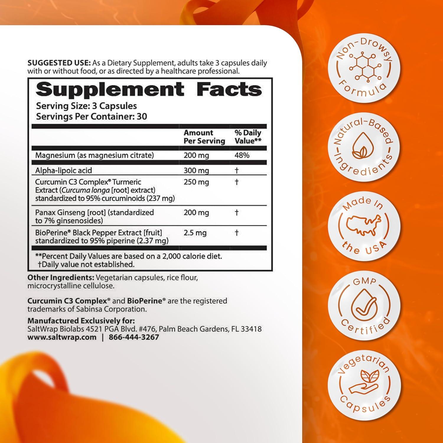 Suplemento Natural SaltWrap Mag 3D - Alivio Muscular y Nervioso