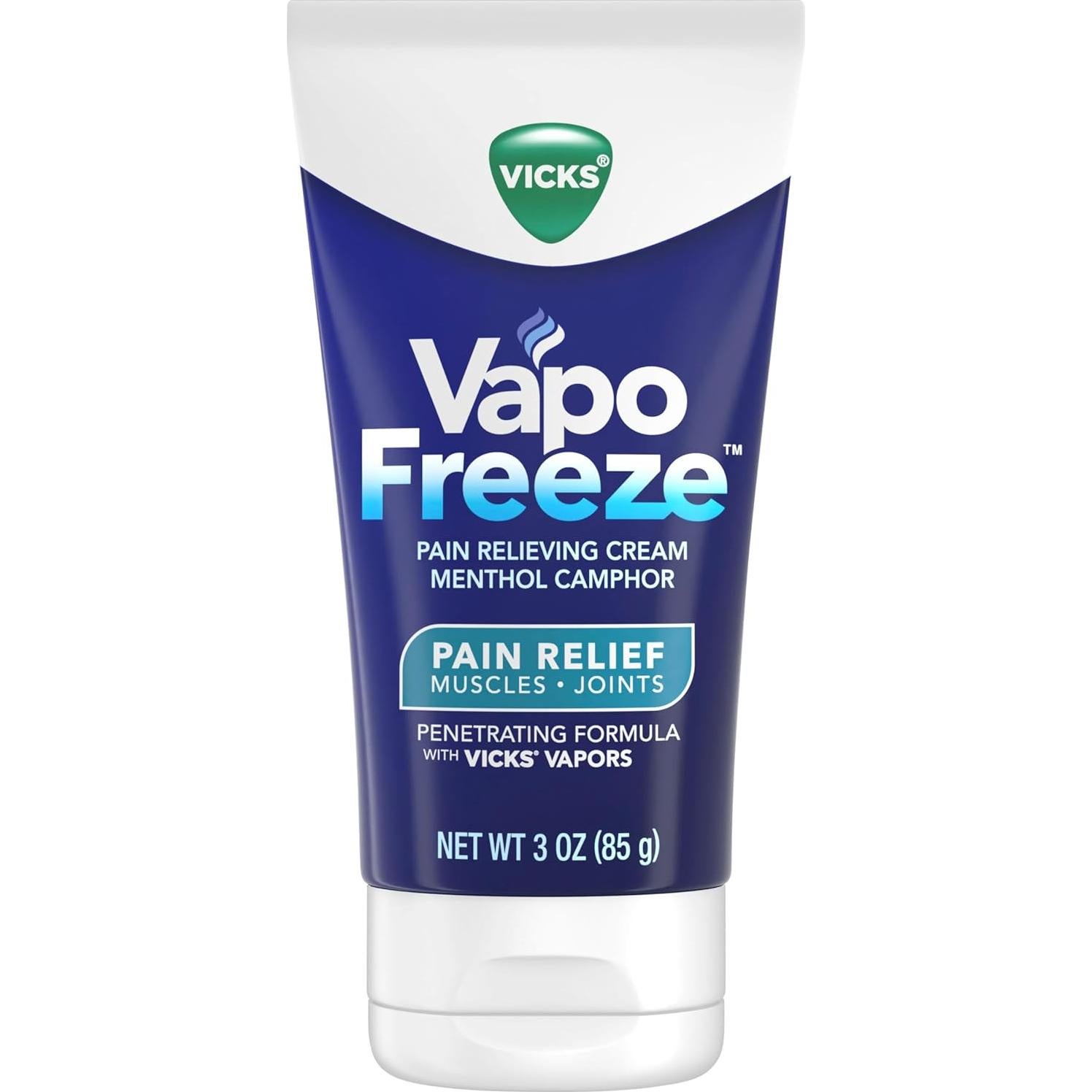 Crema Analgésica Vicks VapoFreeze 85g - Alivio Dolor Muscular y Articular