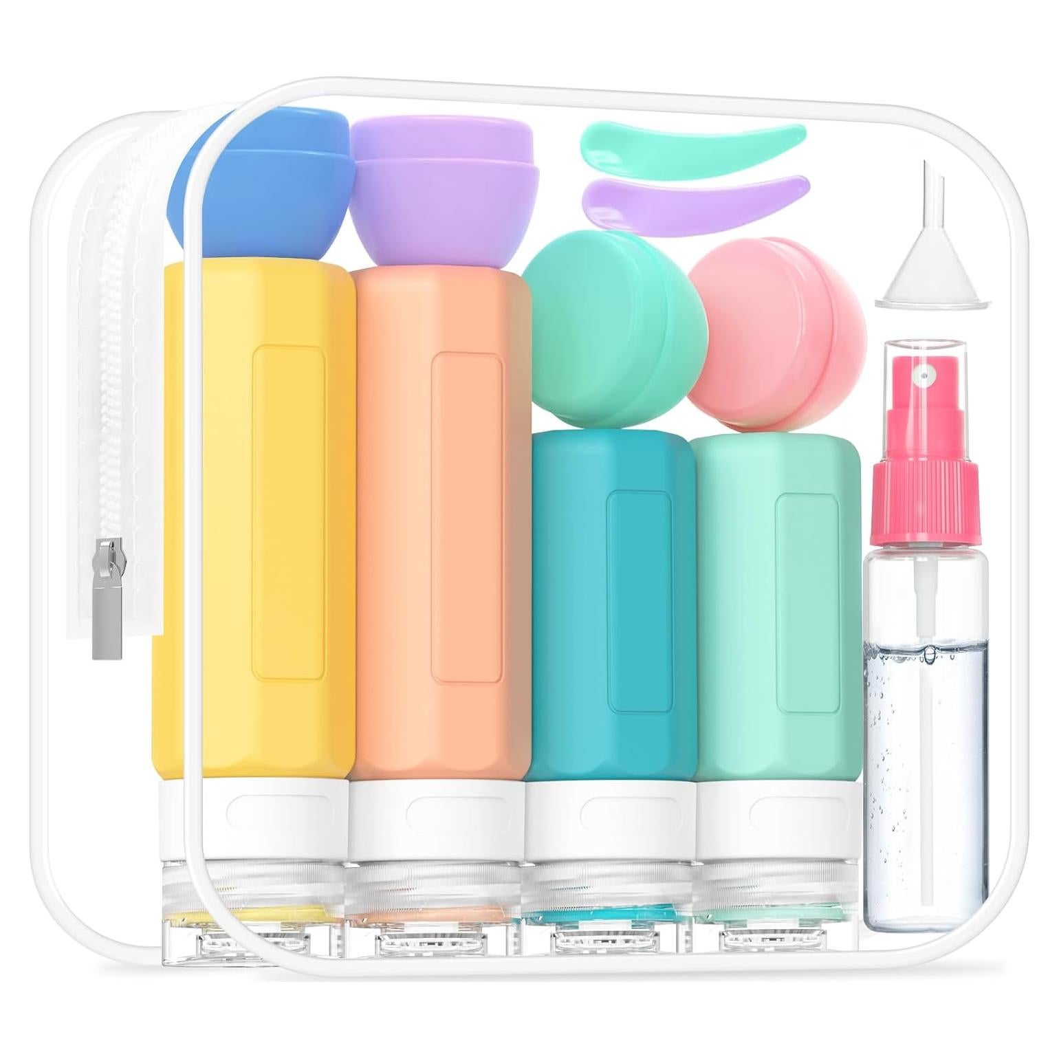 17 Piezas Botellas de Viaje Ruinovate Aprobadas TSA