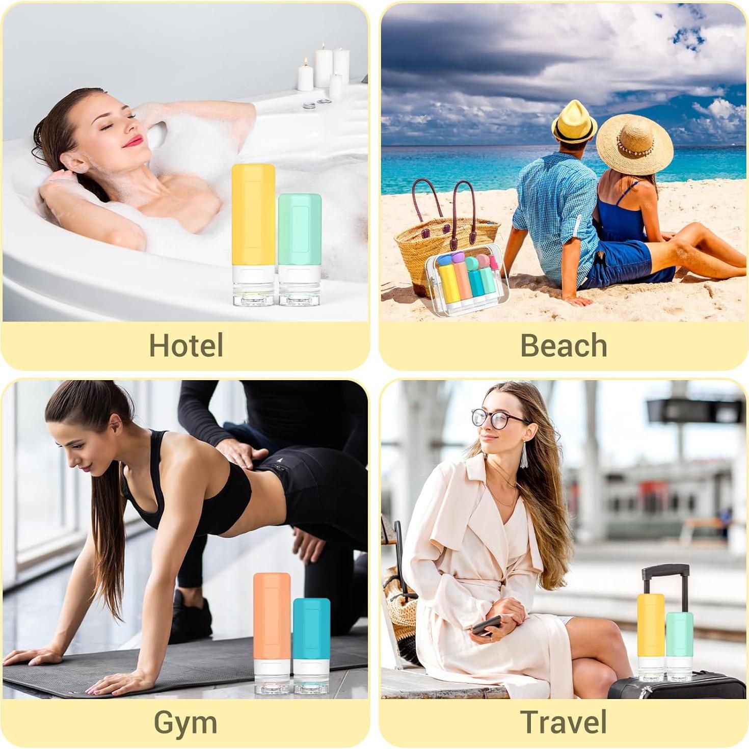 17 Piezas Botellas de Viaje Ruinovate Aprobadas TSA