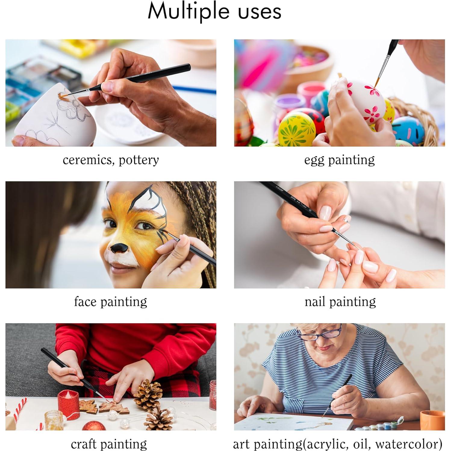 Juego de Pinceles ARTIFY 9 Piezas Detalle Miniatura Nylon