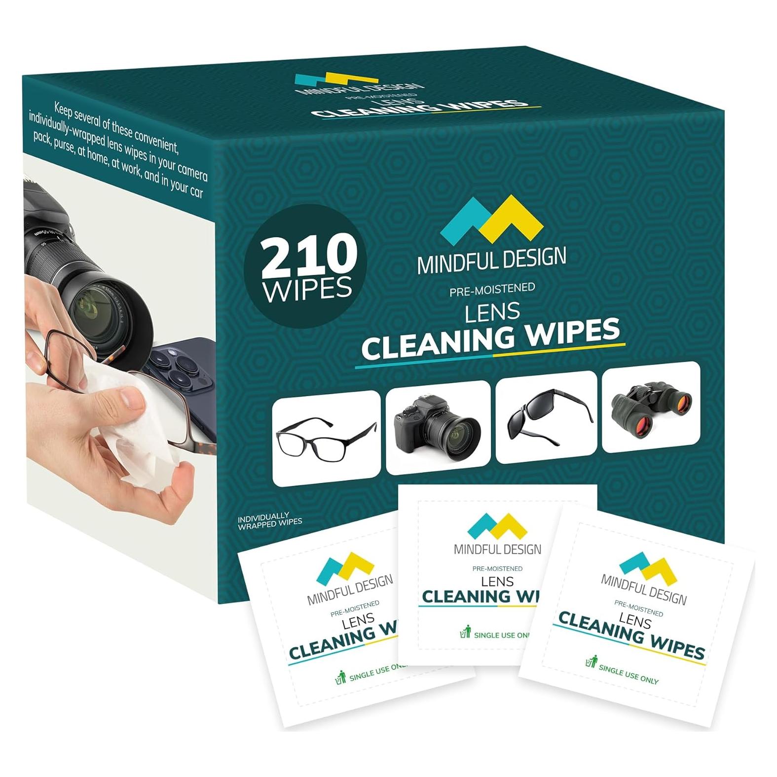 Toallitas de limpieza de lentes Mindful Design 210 unidades