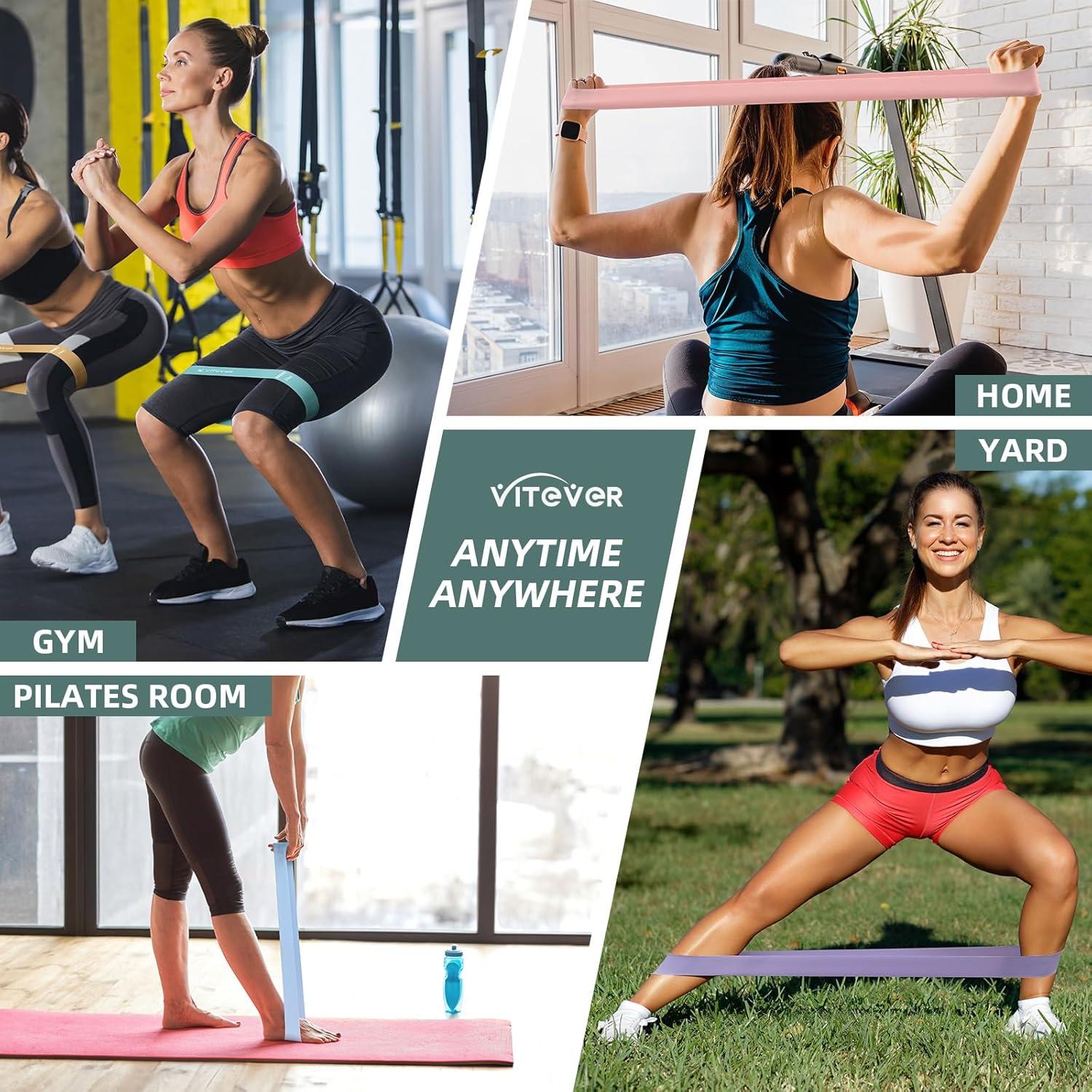 Juego de Bandas de Resistencia VITEVER 5 Colores para Ejercicio