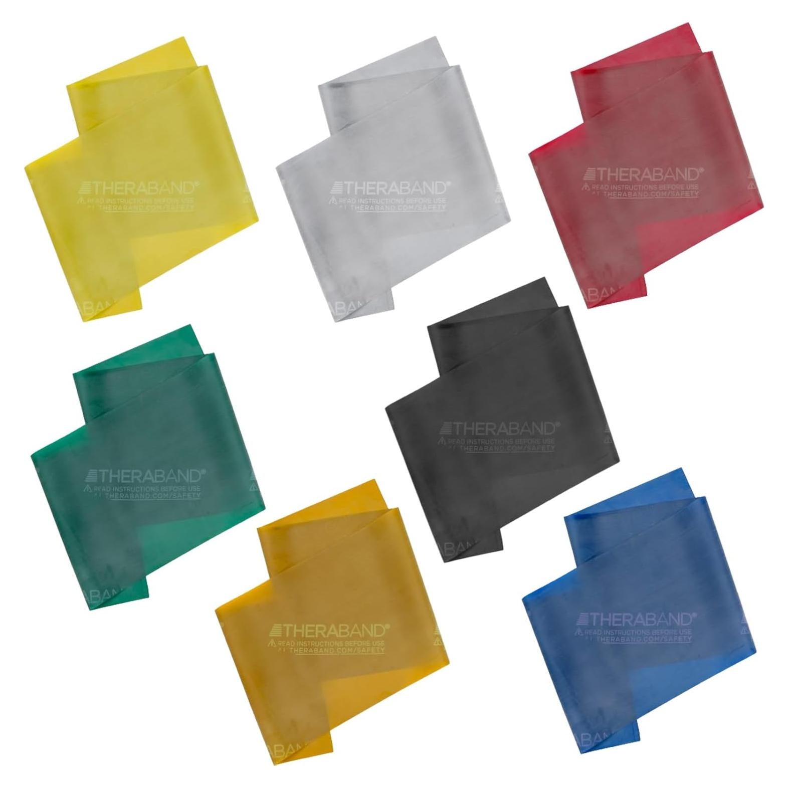 Juego de 7 Bandas de Resistencia THERABAND 1.83m Multicolor