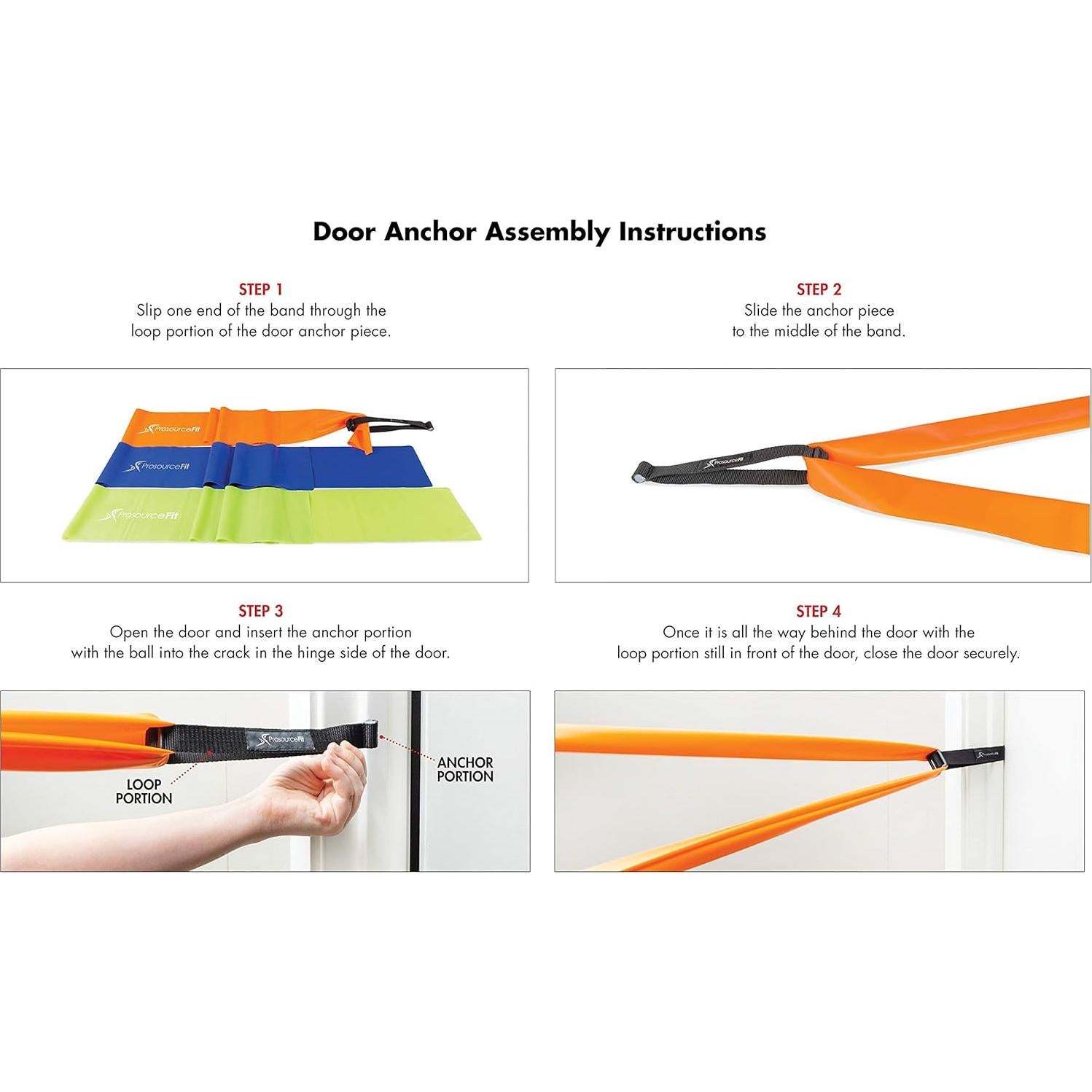 Conjunto de 3 Bandas de Resistencia ProsourceFit 1.83m - Terapia y Pilates