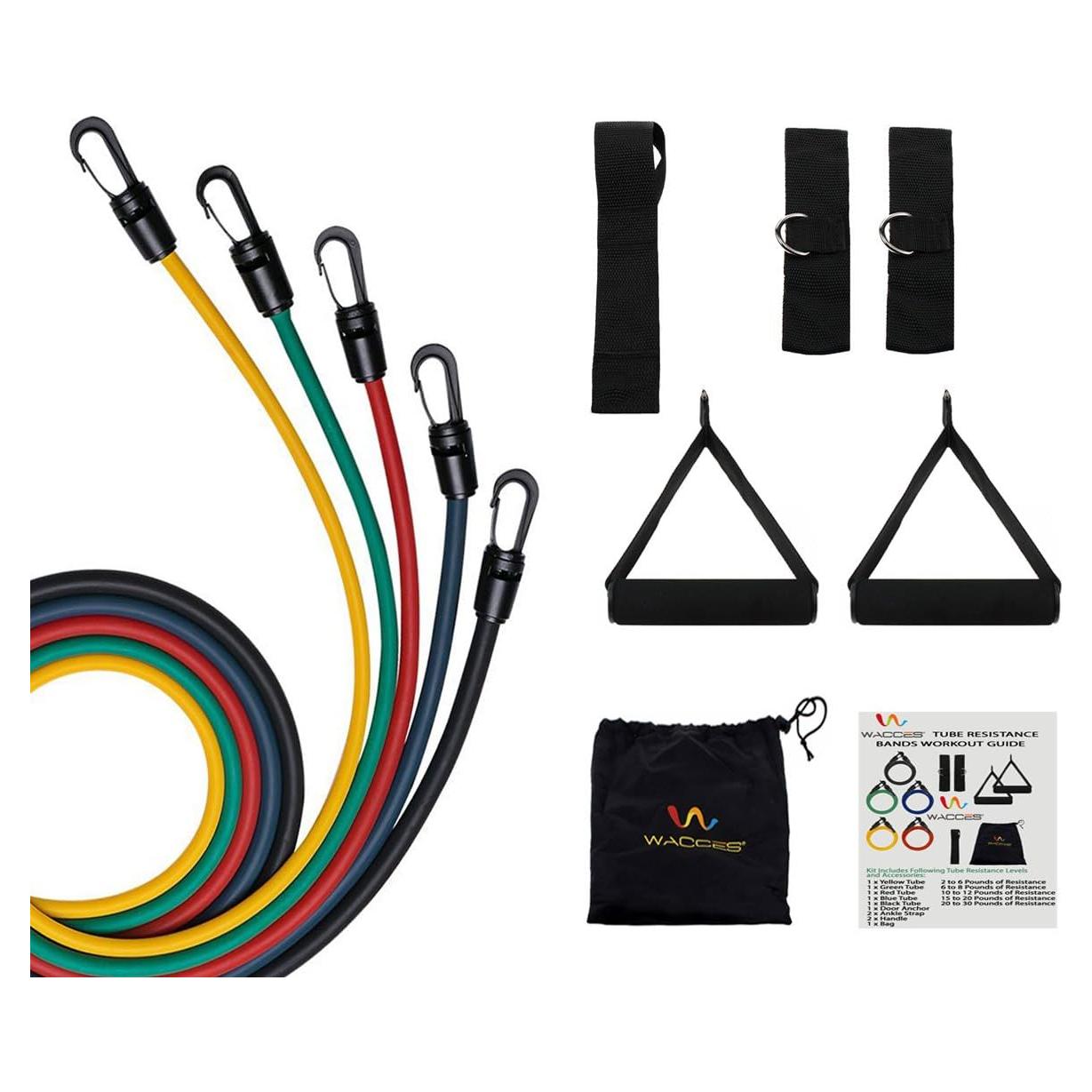 Juego de bandas de resistencia Wacces 5 niveles ajustables