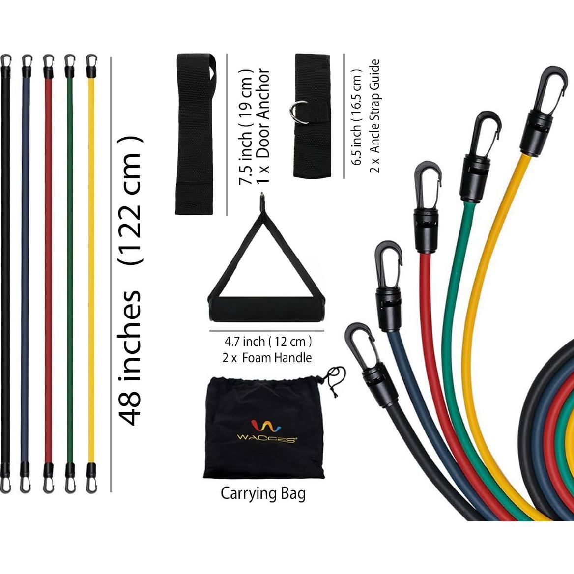 Juego de bandas de resistencia Wacces 5 niveles ajustables