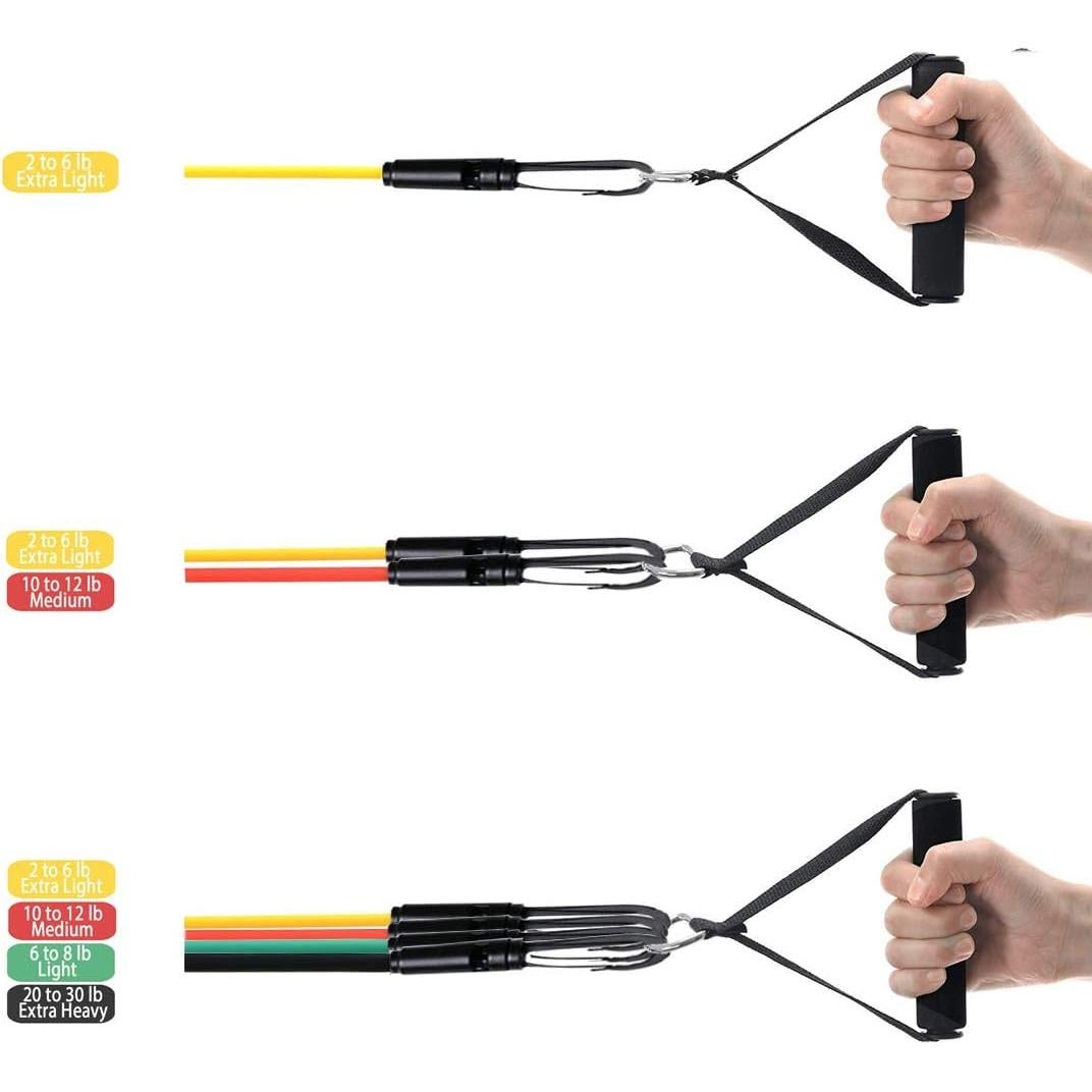 Juego de bandas de resistencia Wacces 5 niveles ajustables