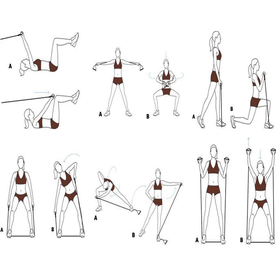 Juego de bandas de resistencia Wacces 5 niveles ajustables