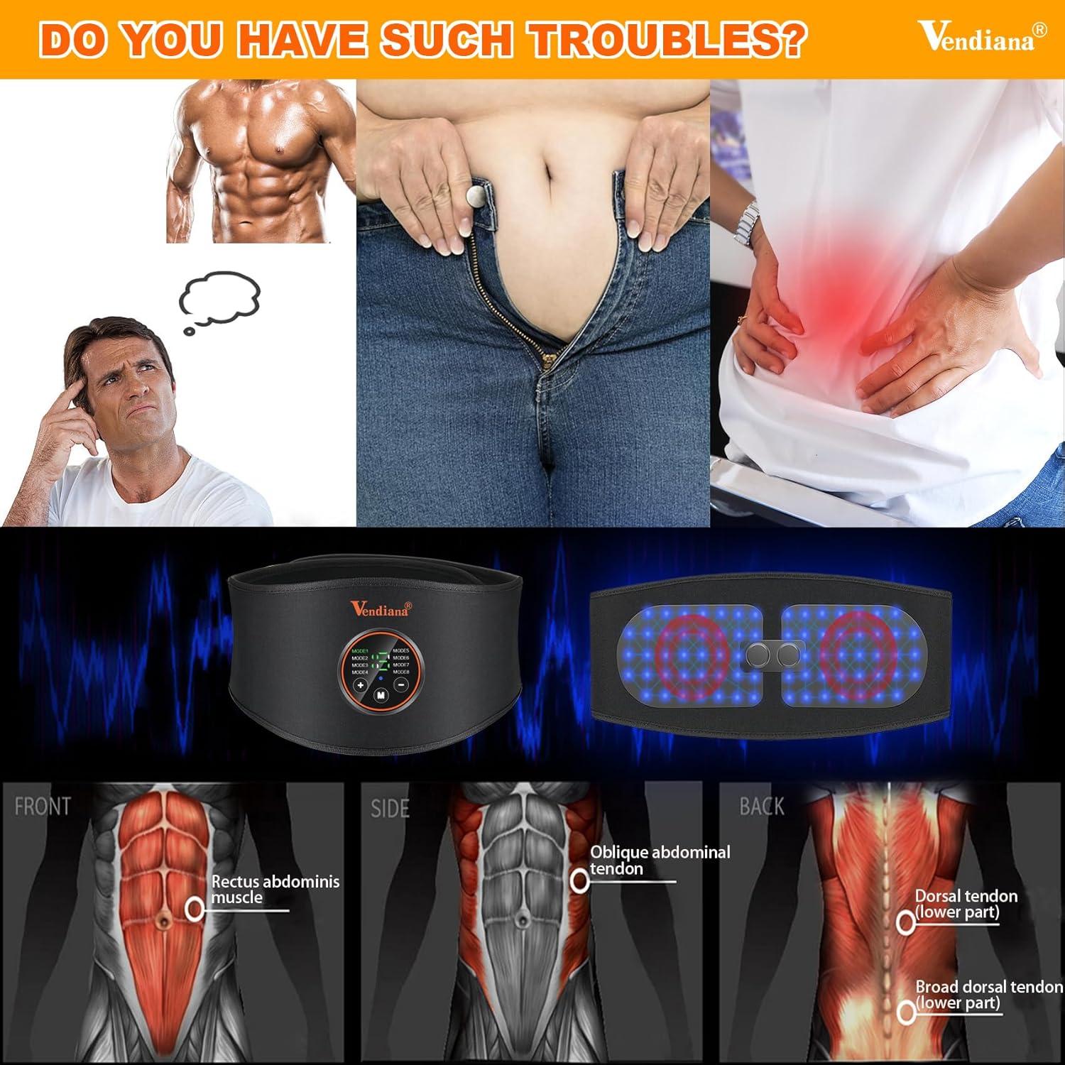 Cinturón de Fitness Vendiana EMS Tonificador Abdominal Unisex
