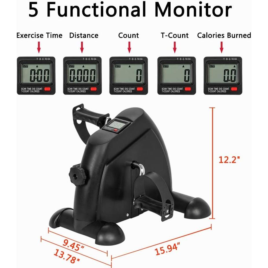 Bicicleta de Ejercicio Mini W002K con Resistencia Ajustable - Negro