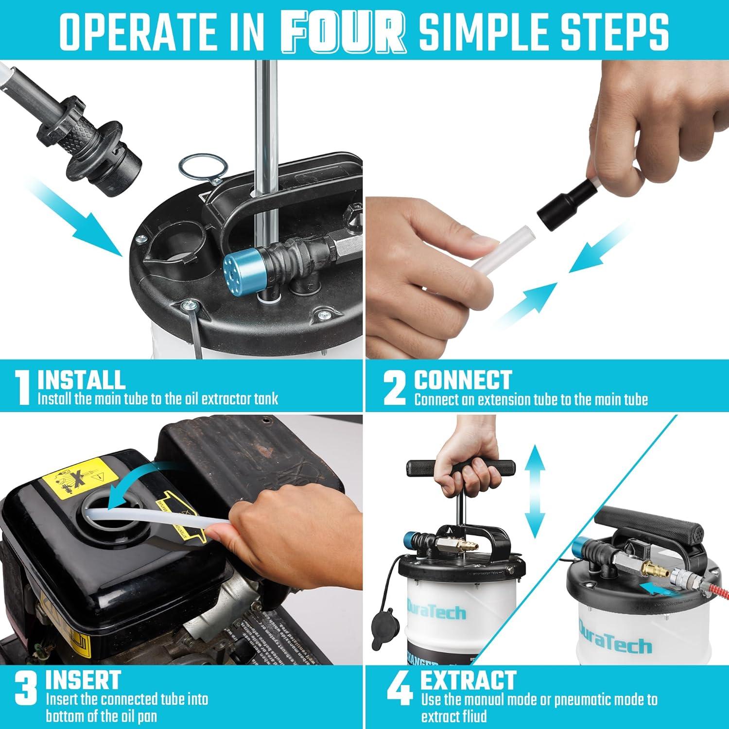 Extractor de Aceite Pneumático Manual DURATECH 6.5L