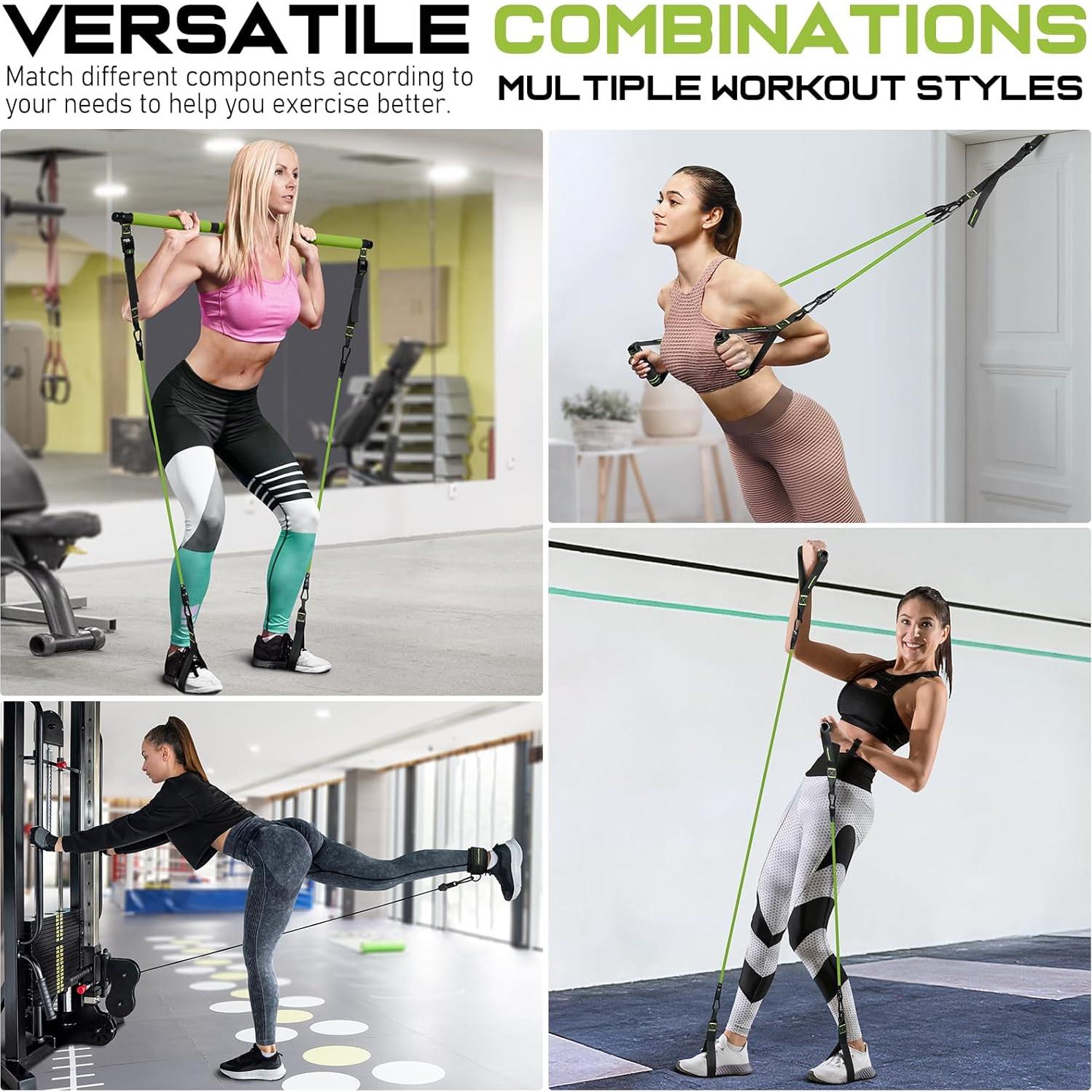 Kit de Barra de Pilates RENRANRING Multifuncional Verde