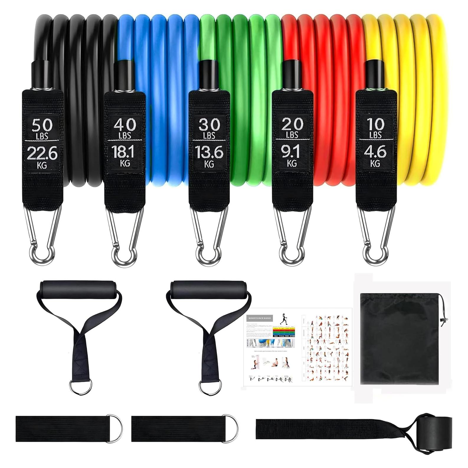 Juego de Bandas de Resistencia HONORIA 150 lbs con Mangos