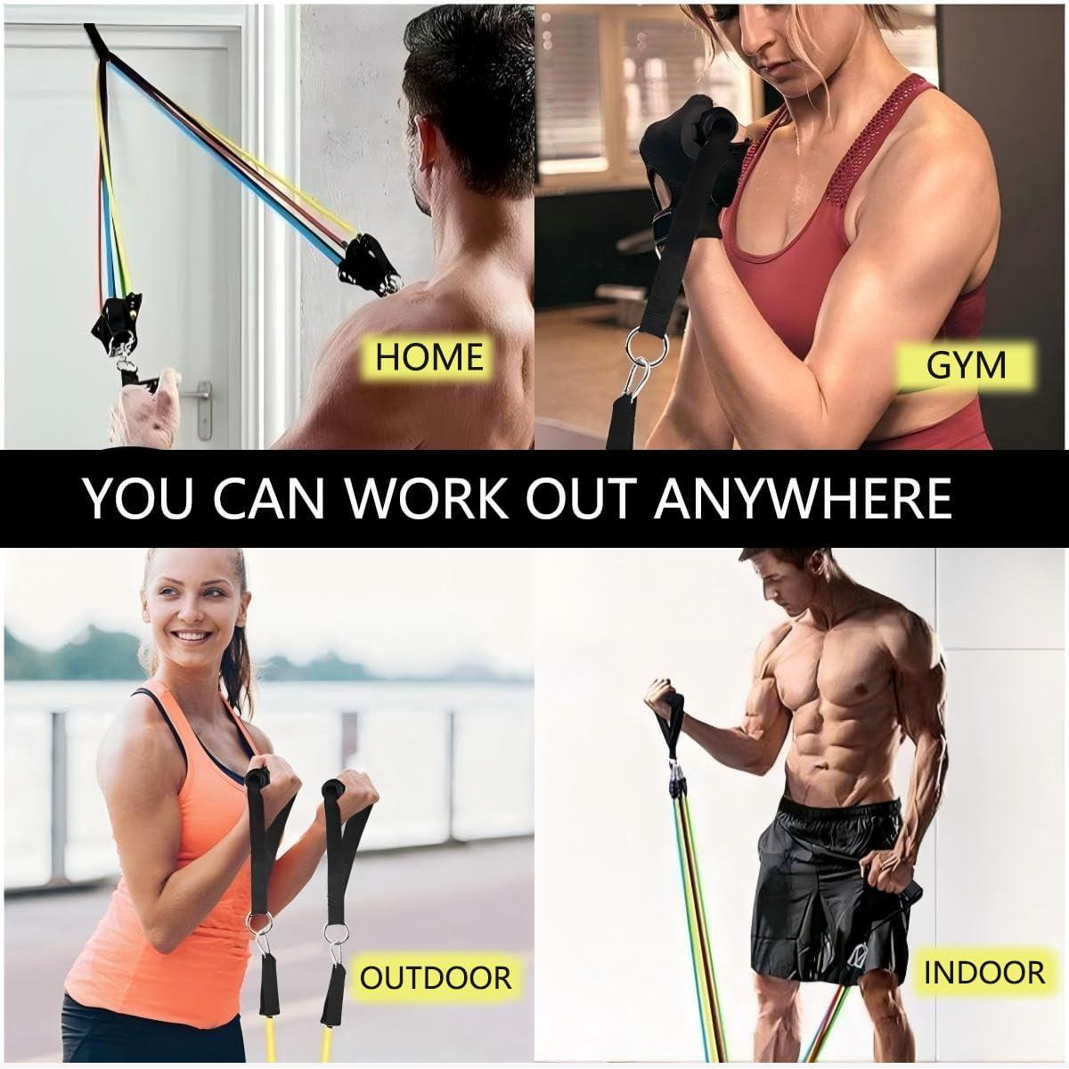 Juego de Bandas de Resistencia HONORIA 150 lbs con Mangos