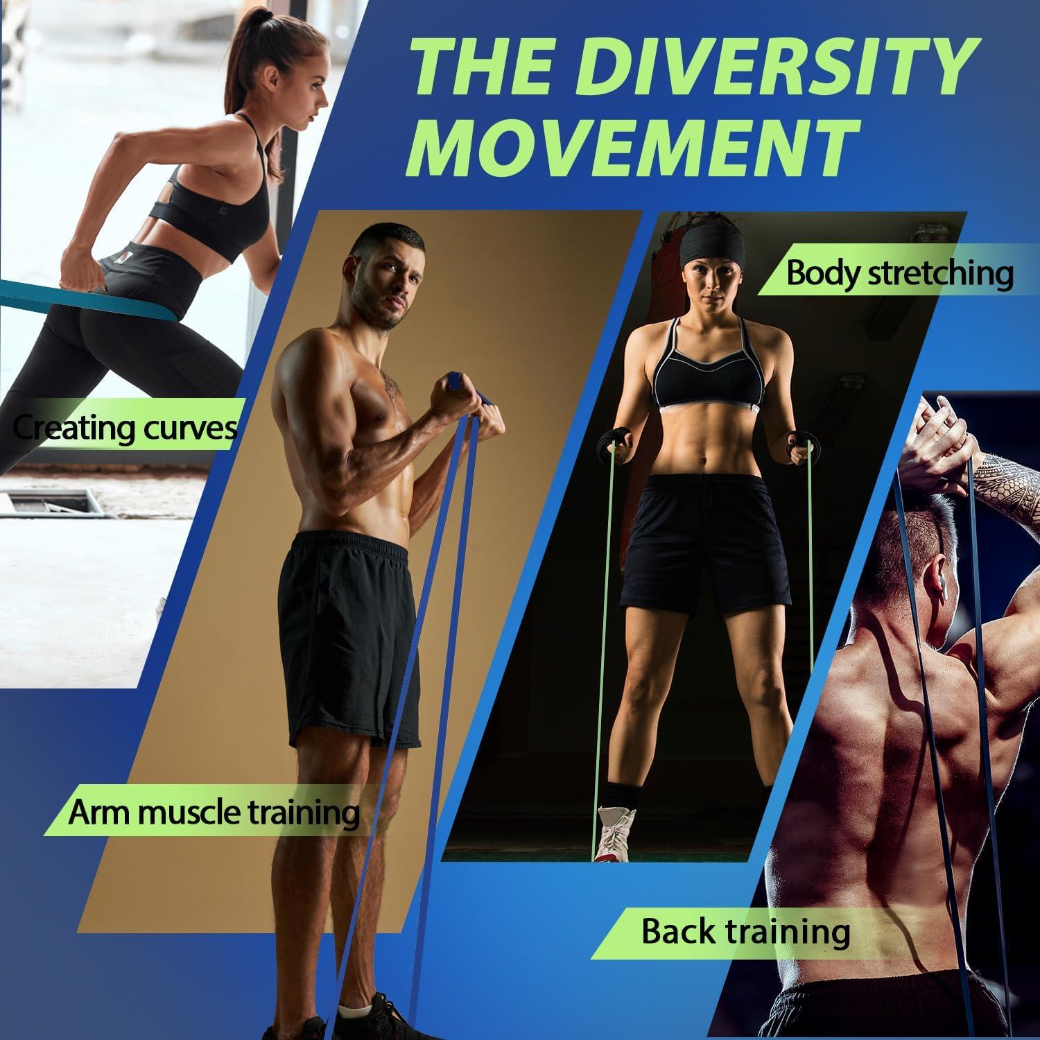 Bandas de Resistencia LEEKEY 5-125LBS para Ejercicio en Casa