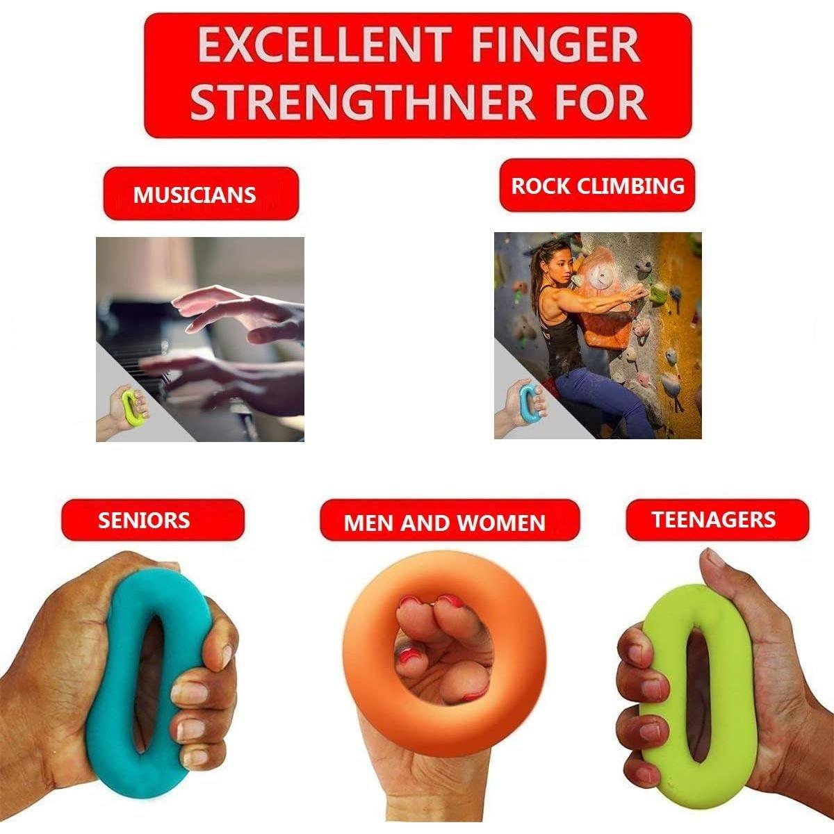 Entrenador de Fuerza de Agarre SANDAO - Anillos de Silicona 3 PCS