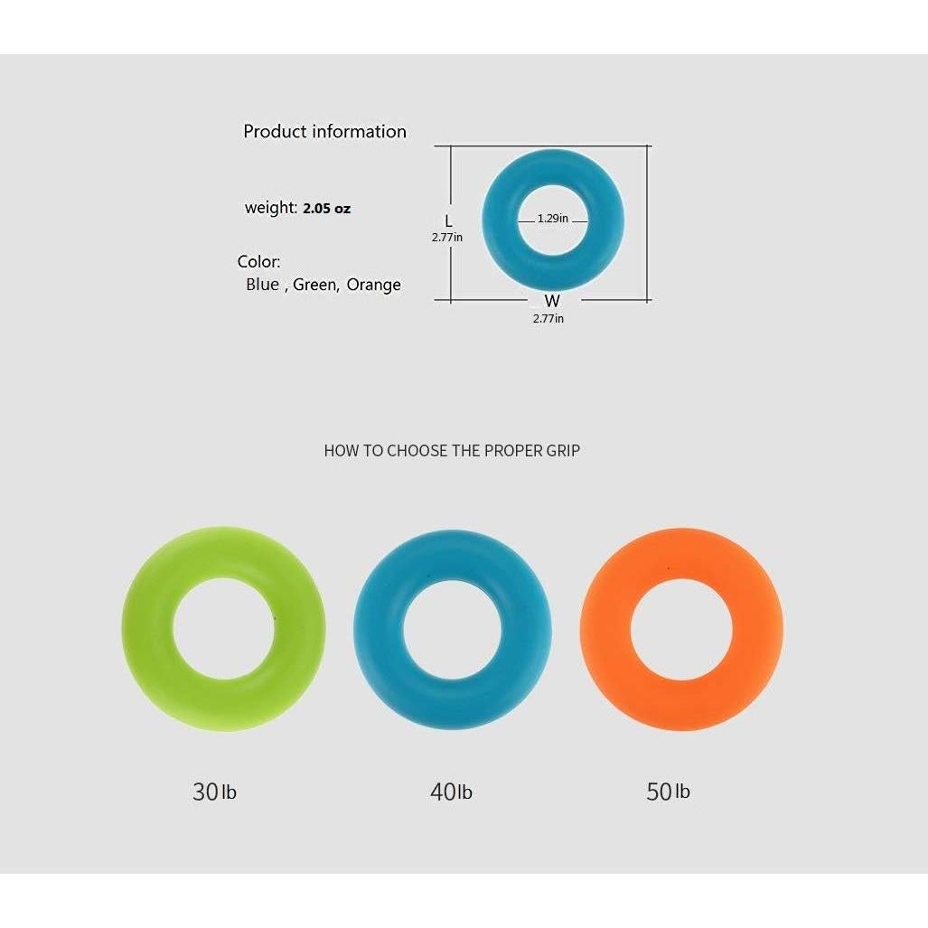 Entrenador de Fuerza de Agarre SANDAO - Anillos de Silicona 3 PCS
