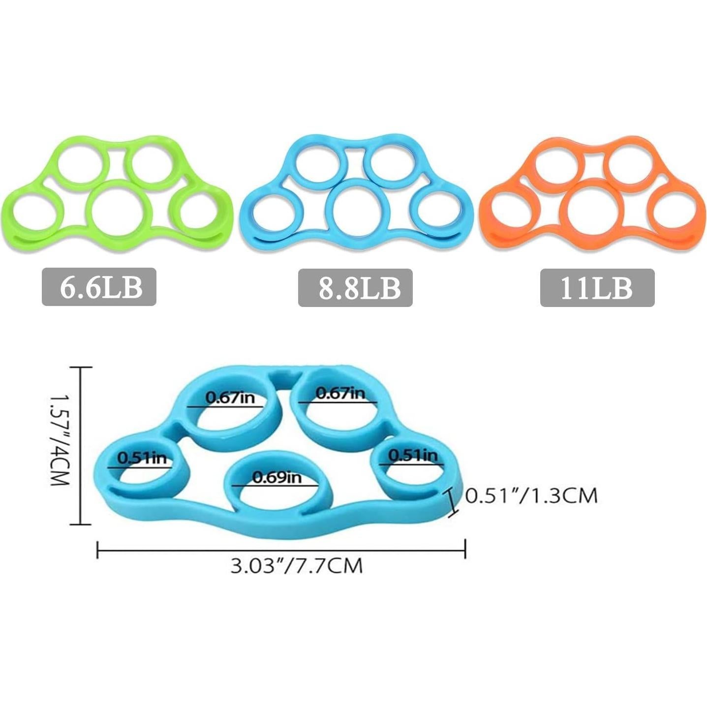 Ejercitador de Dedos FMELAH - Set de 3 Piezas Silicona