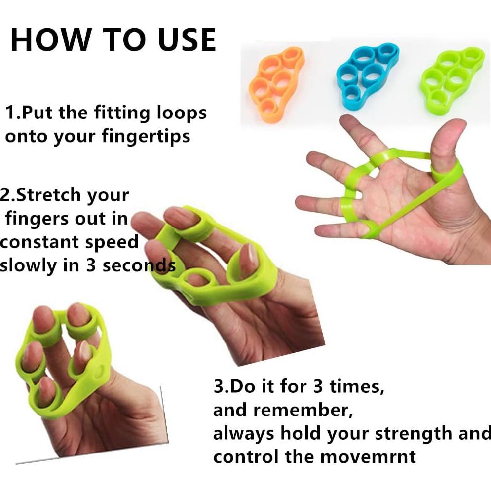 Ejercitador de Dedos FMELAH - Set de 3 Piezas Silicona