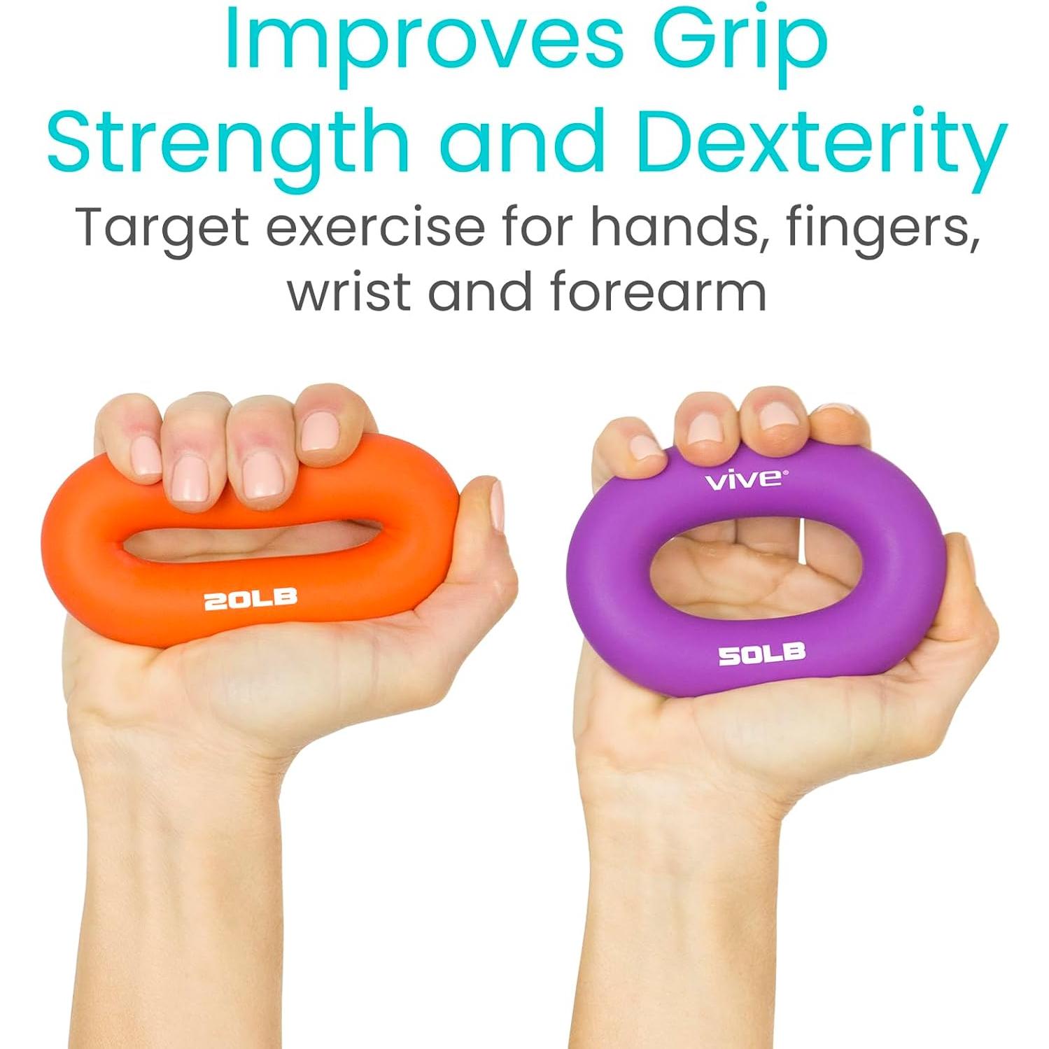 Anillo de Fortalecimiento de Mano Vive - Kit de 4 Resistencias