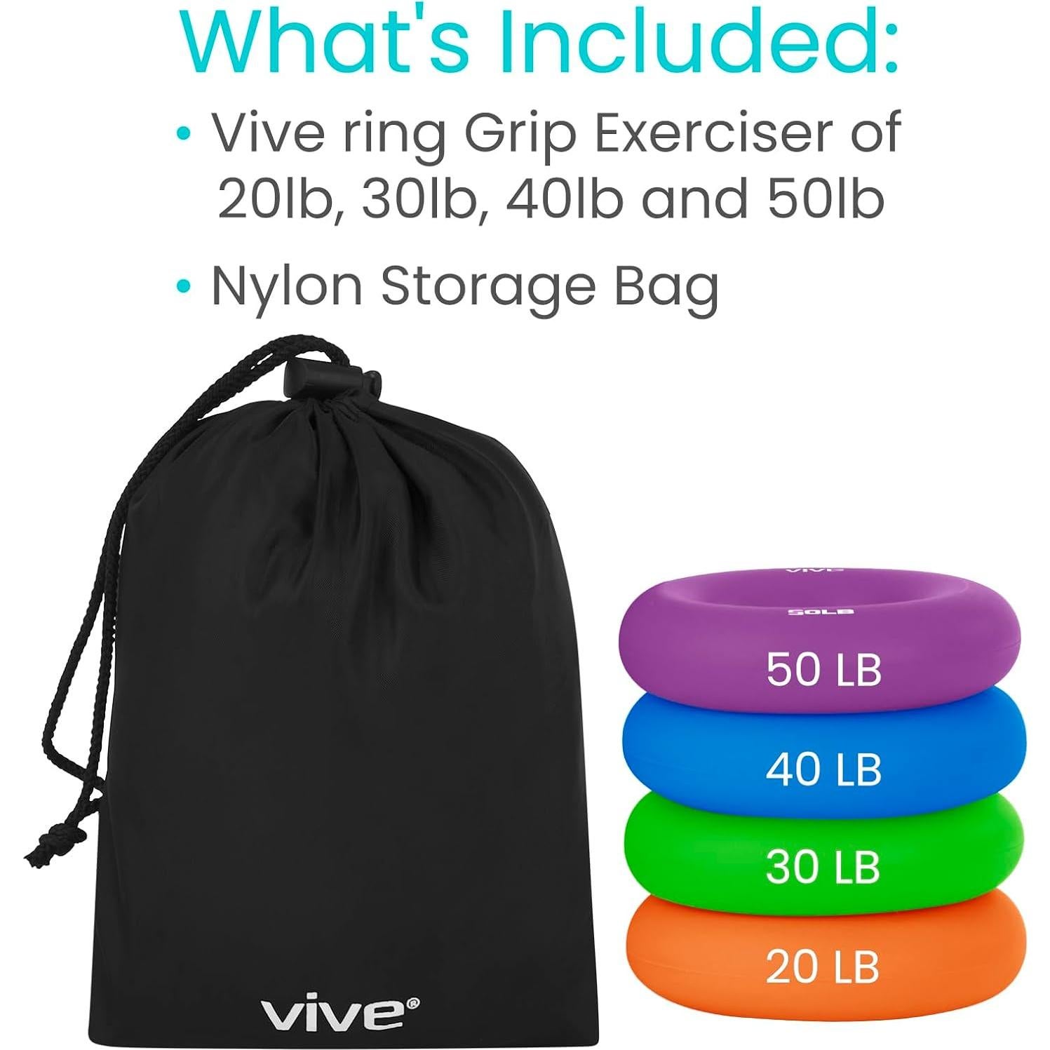 Anillo de Fortalecimiento de Mano Vive - Kit de 4 Resistencias