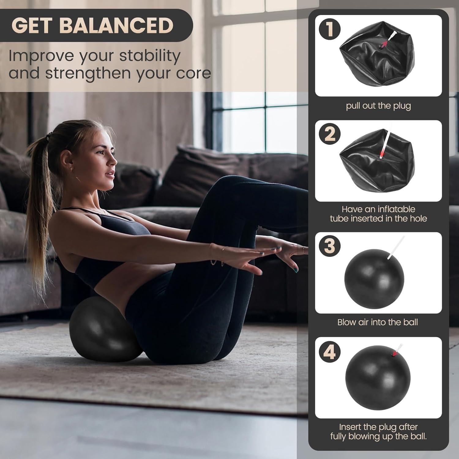 Conjunto de Pilates LumaHvn: Anillo, Pelota, Bandas y Más