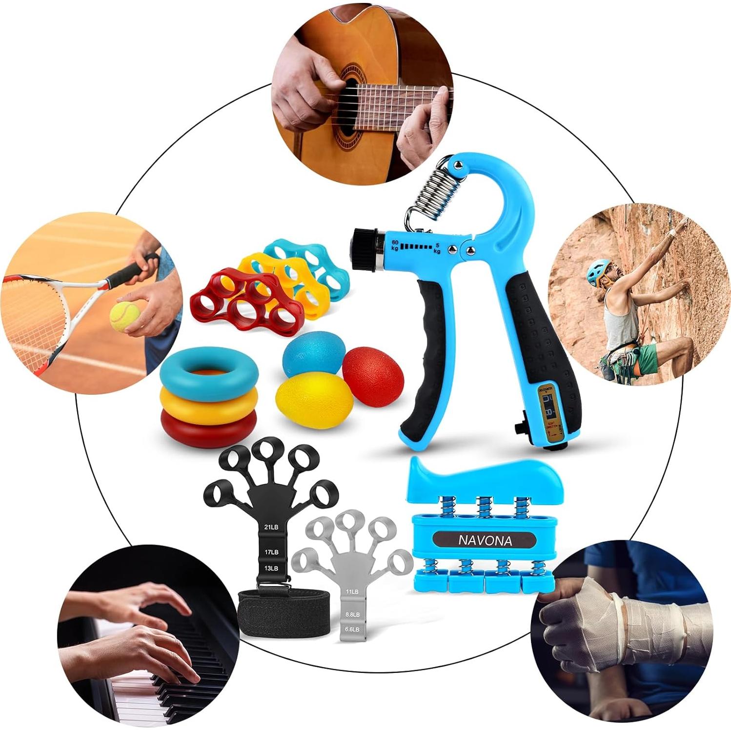 Kit de Entrenador de Fuerza de Agarre Navona 13 Piezas