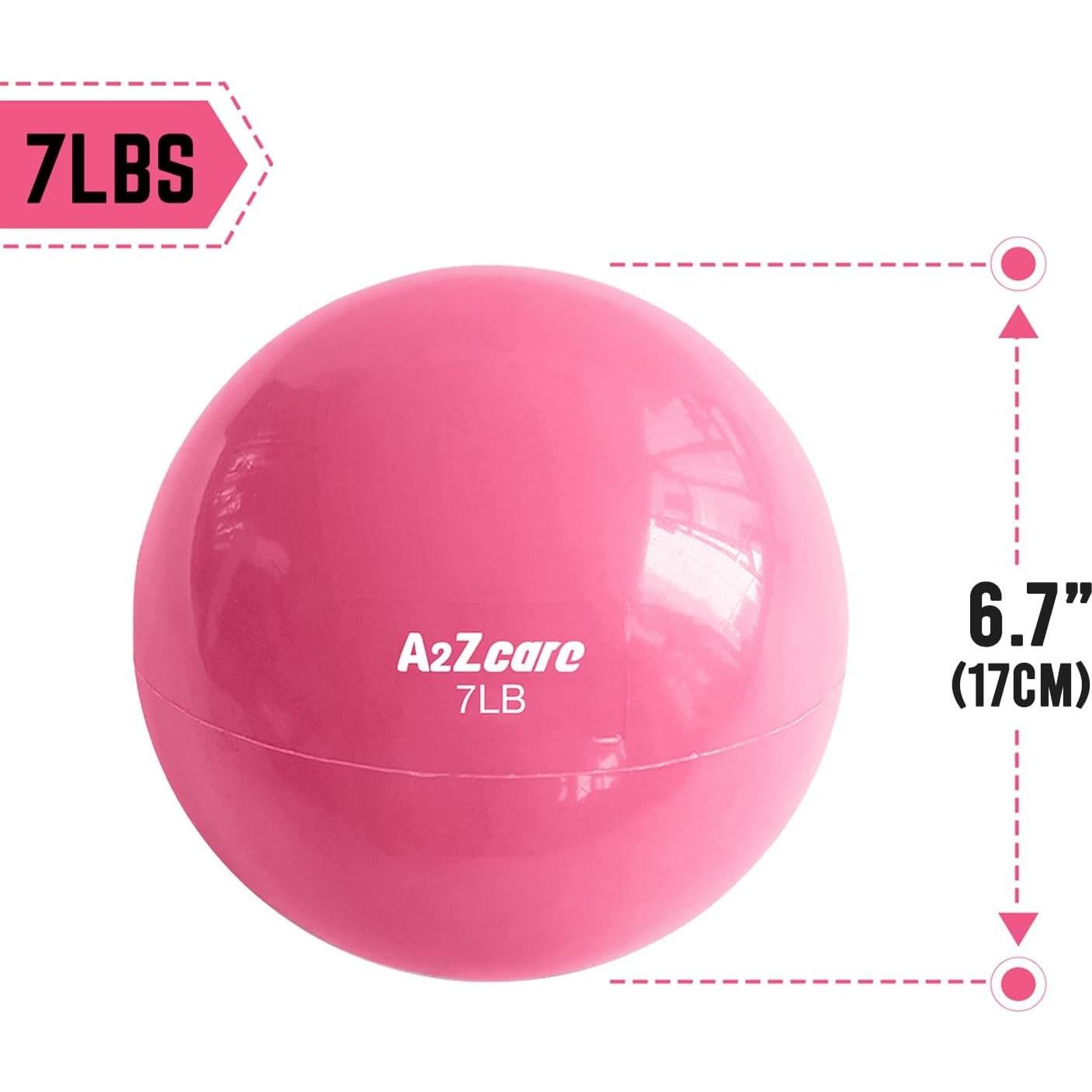 Bola de Tonificación A2ZCARE 3.18 kg Rosa 16 cm para Fitness