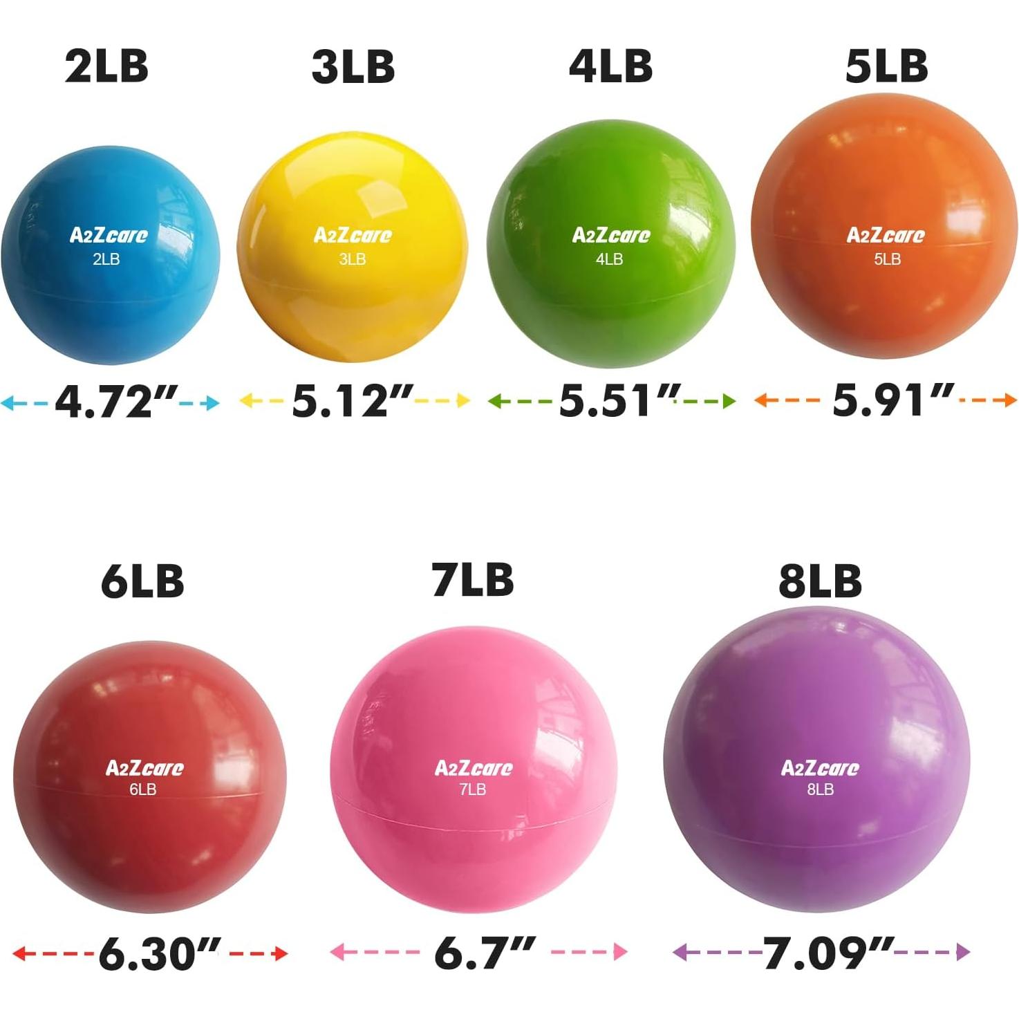 Bola de Tonificación A2ZCARE 3.18 kg Rosa 16 cm para Fitness