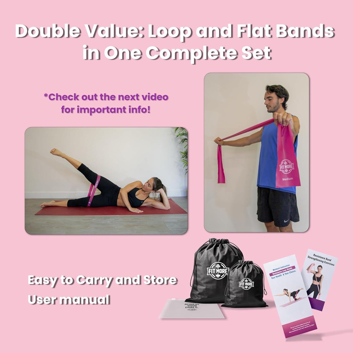 Set de Bandas de Resistencia FIT MORE - 8 Piezas para Ejercicio