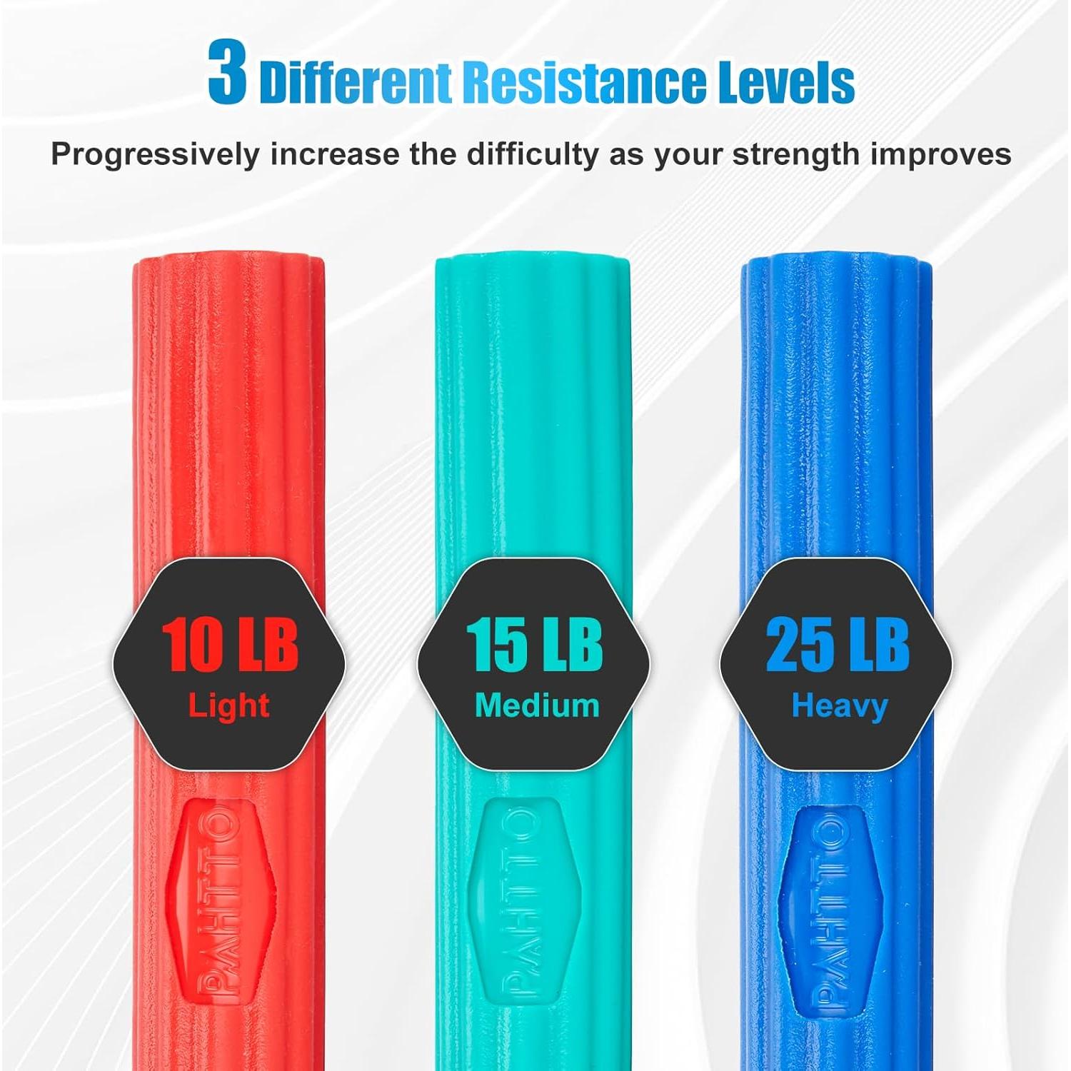 Barra de Resistencia Flexible PAHTTO para Terapia Física 3 Niveles