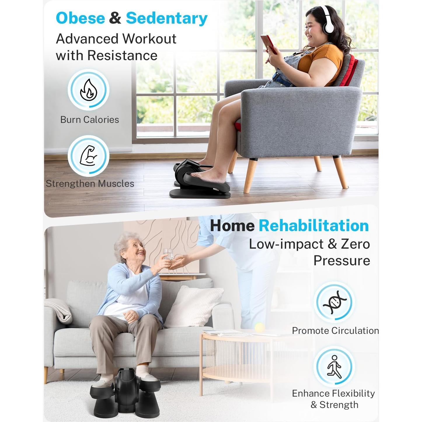 Gonex Máquina Elíptica Bajo Escritorio para Ejercicio 10 Niveles