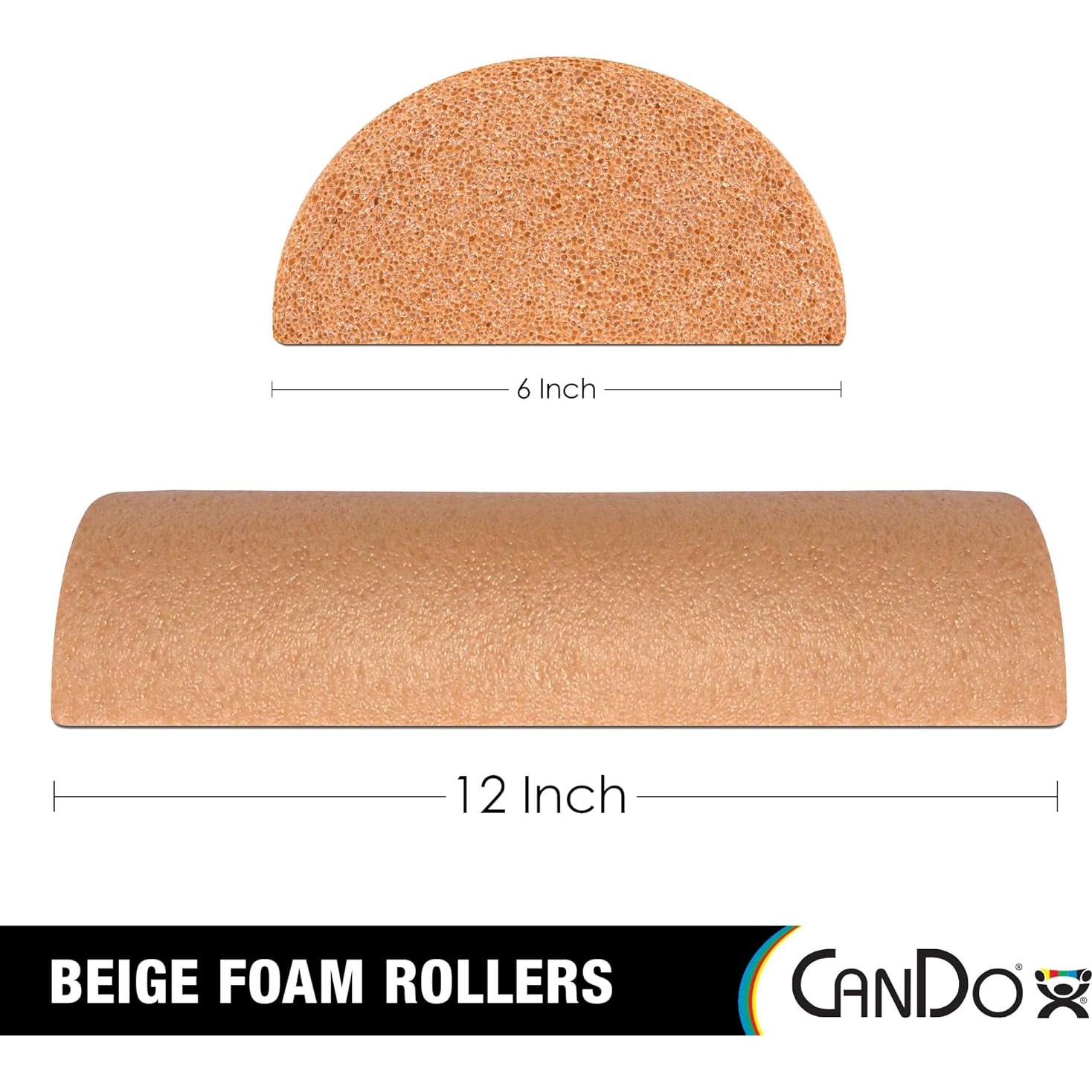 Rodillo de Espuma PE Beige CanDo 15x30 cm para Masaje y Recuperación