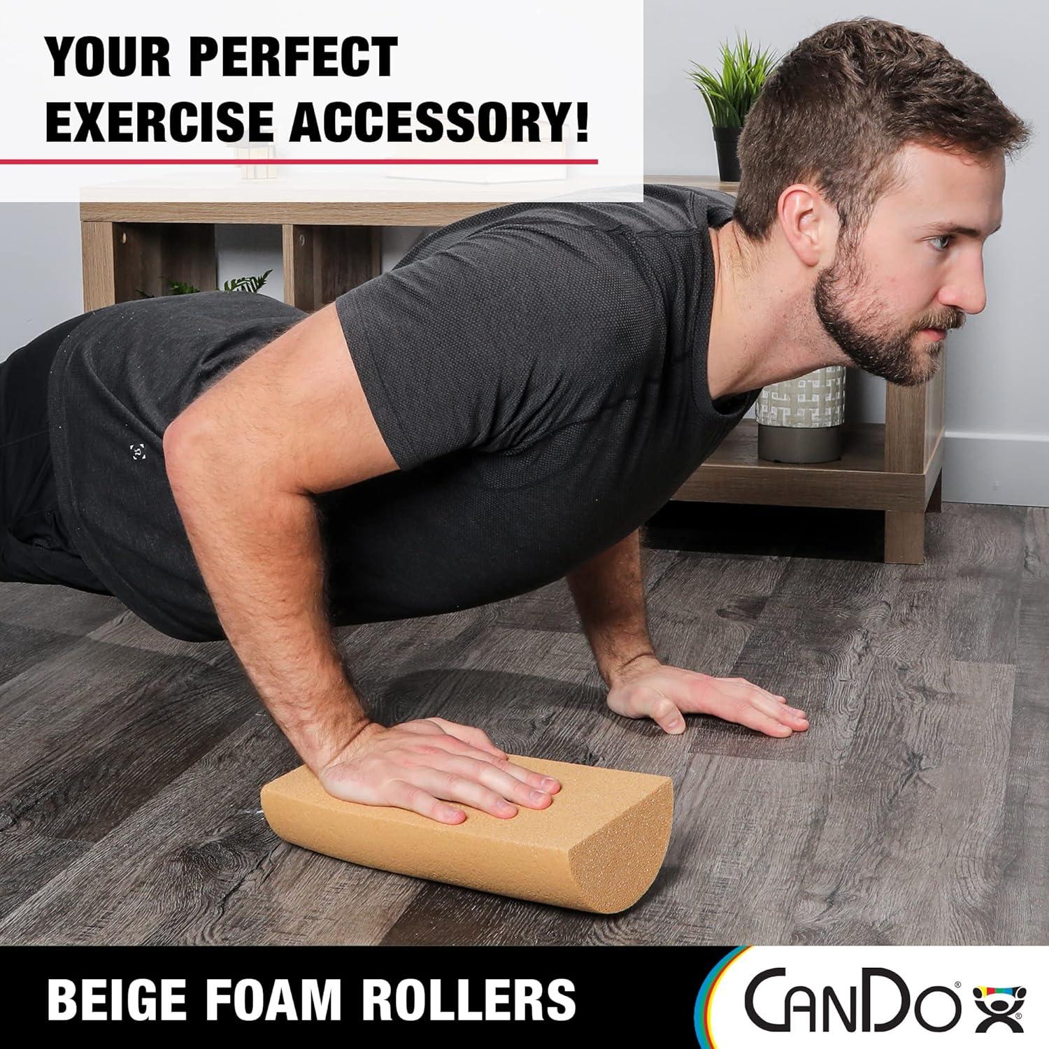 Rodillo de Espuma PE Beige CanDo 15x30 cm para Masaje y Recuperación
