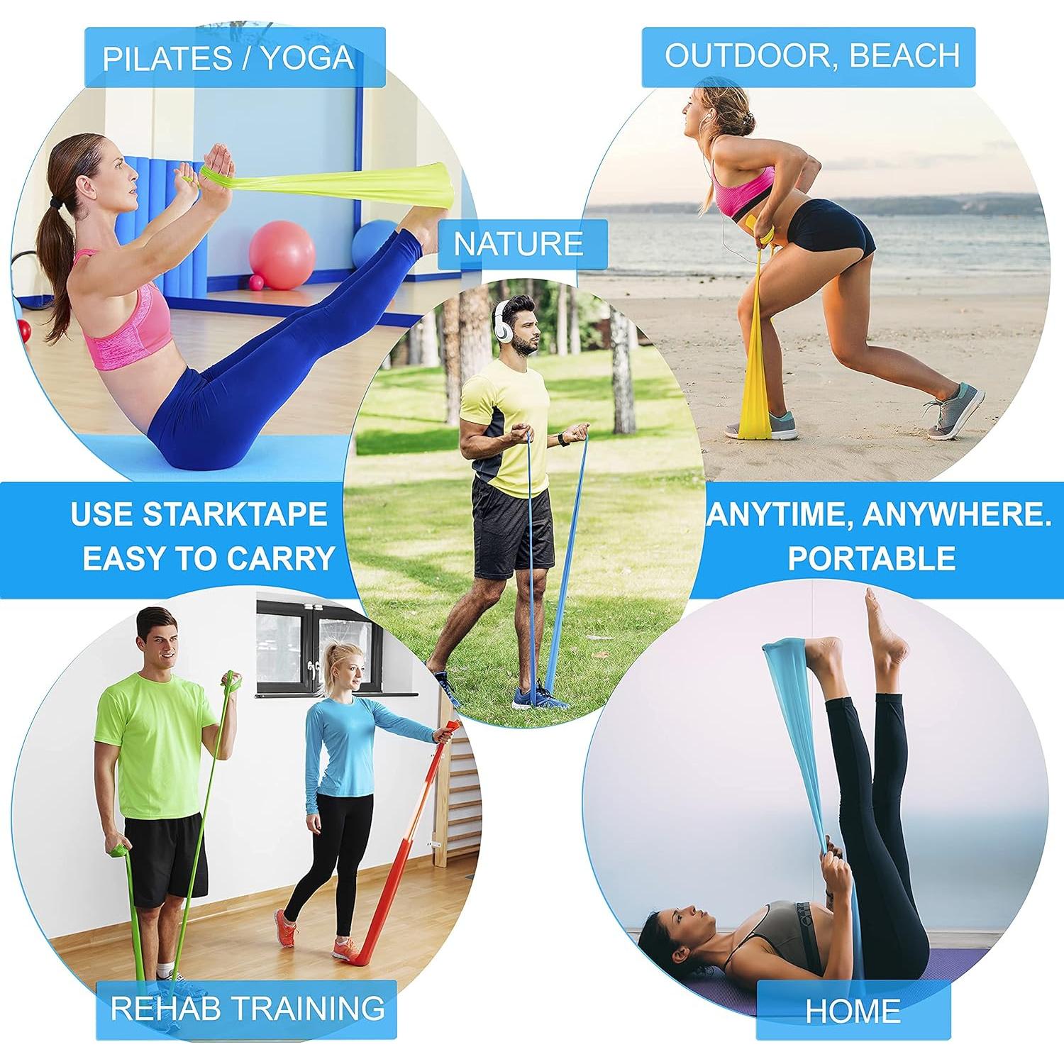 Conjunto de 5 Bandas de Resistencia Starktape - TPE Libre de Látex