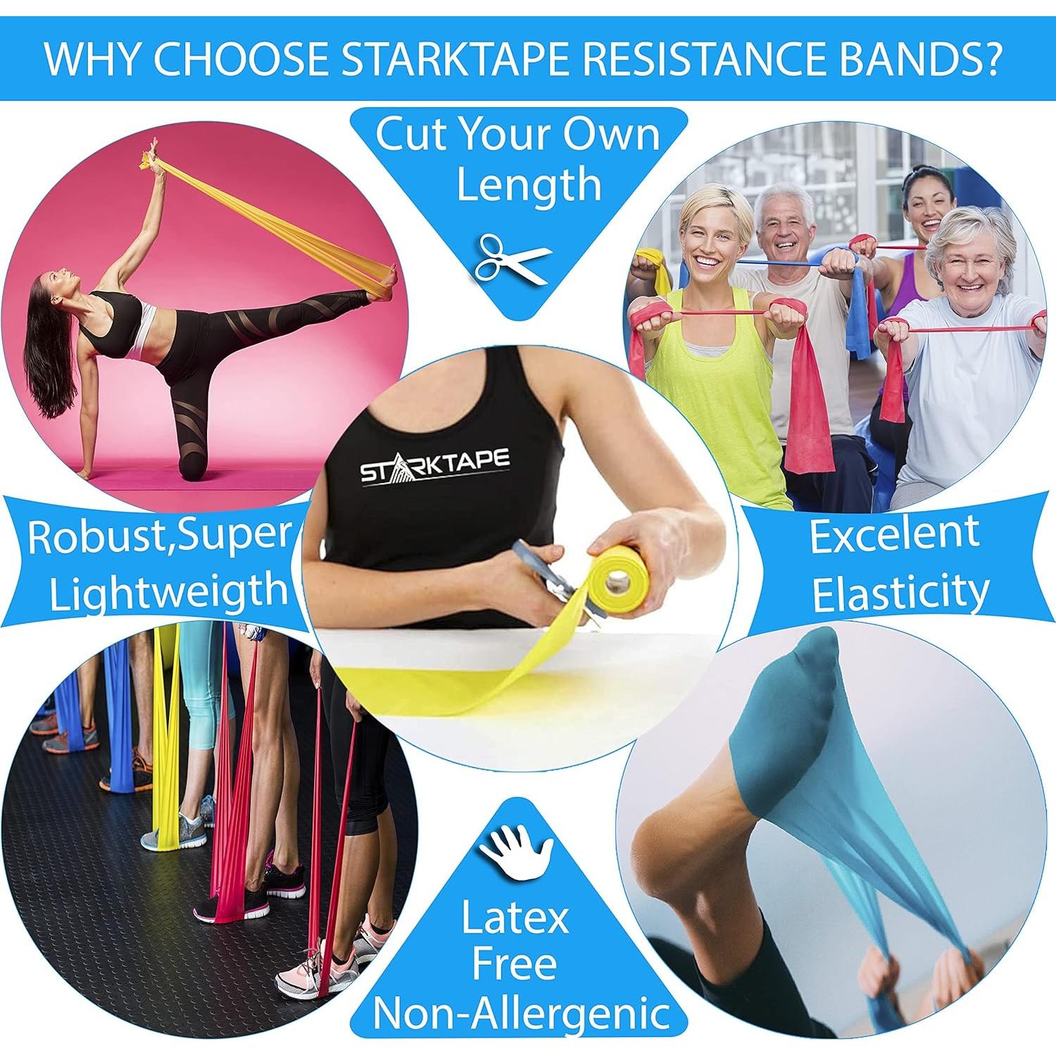 Conjunto de 5 Bandas de Resistencia Starktape - TPE Libre de Látex