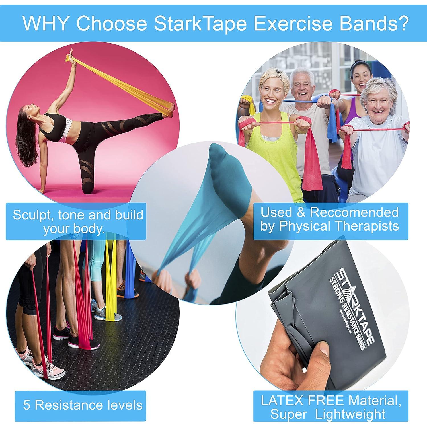 Conjunto de 5 Bandas de Resistencia Starktape - TPE Libre de Látex