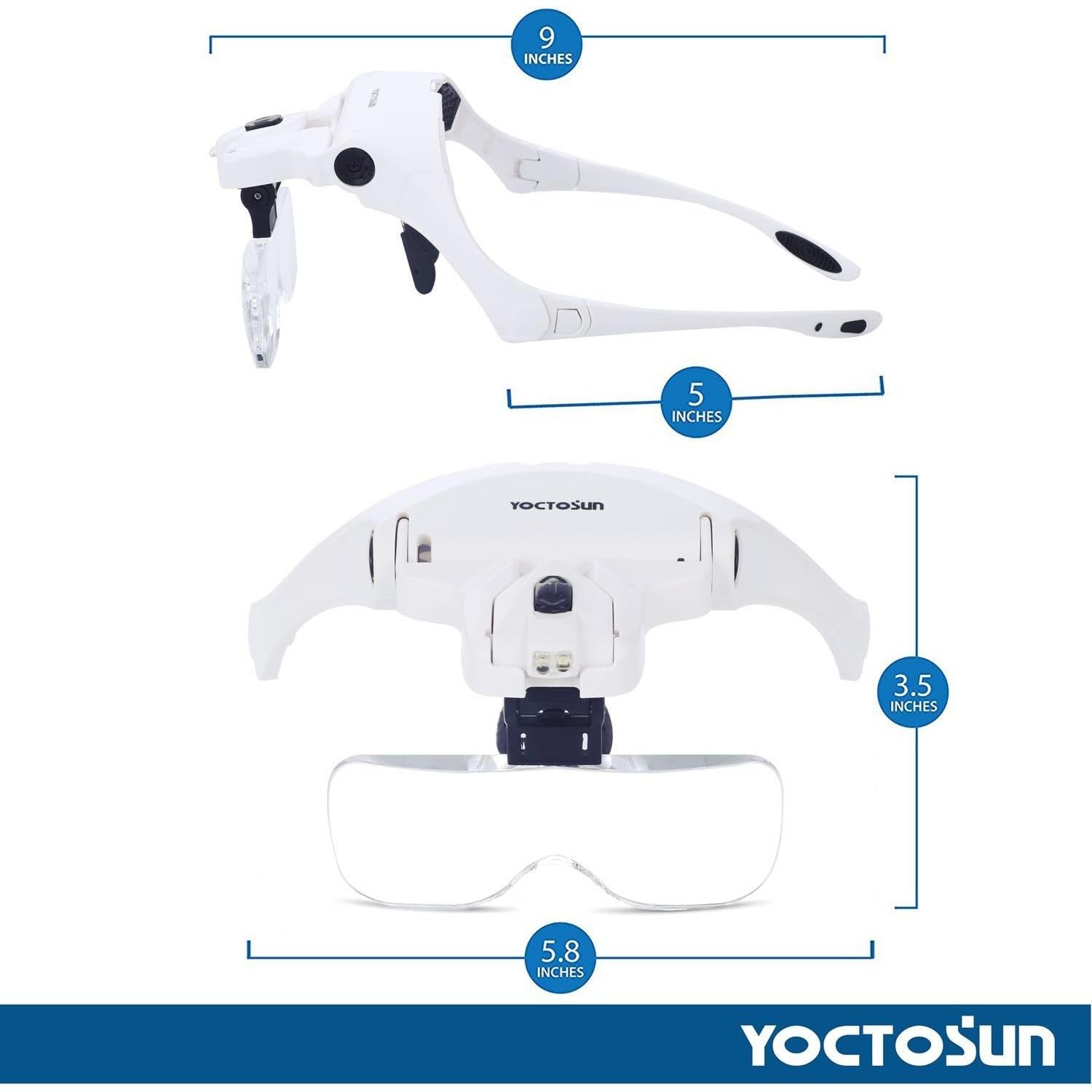 Lupa de Cabeza YOCTOSUN con Luz LED y 5 Lentes Intercambiables