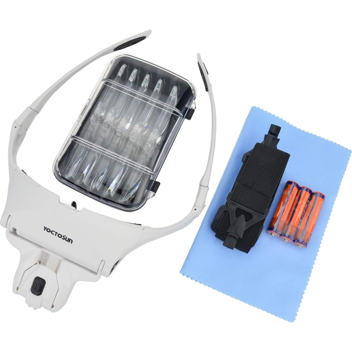 Lupa de Cabeza YOCTOSUN con Luz LED y 5 Lentes Intercambiables