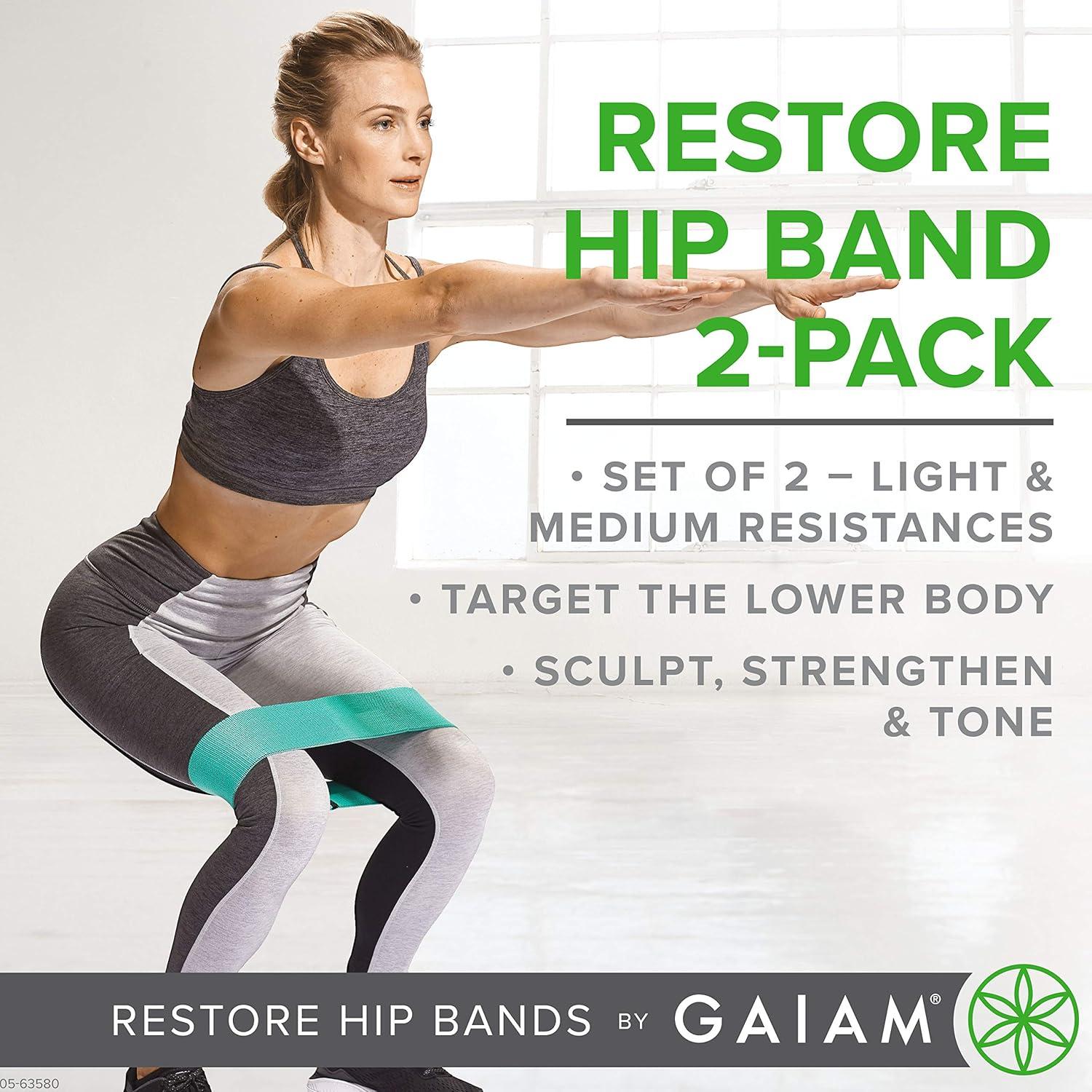 Gaiam Restore Bandas de Resistencia para Glúteos - Set de 2
