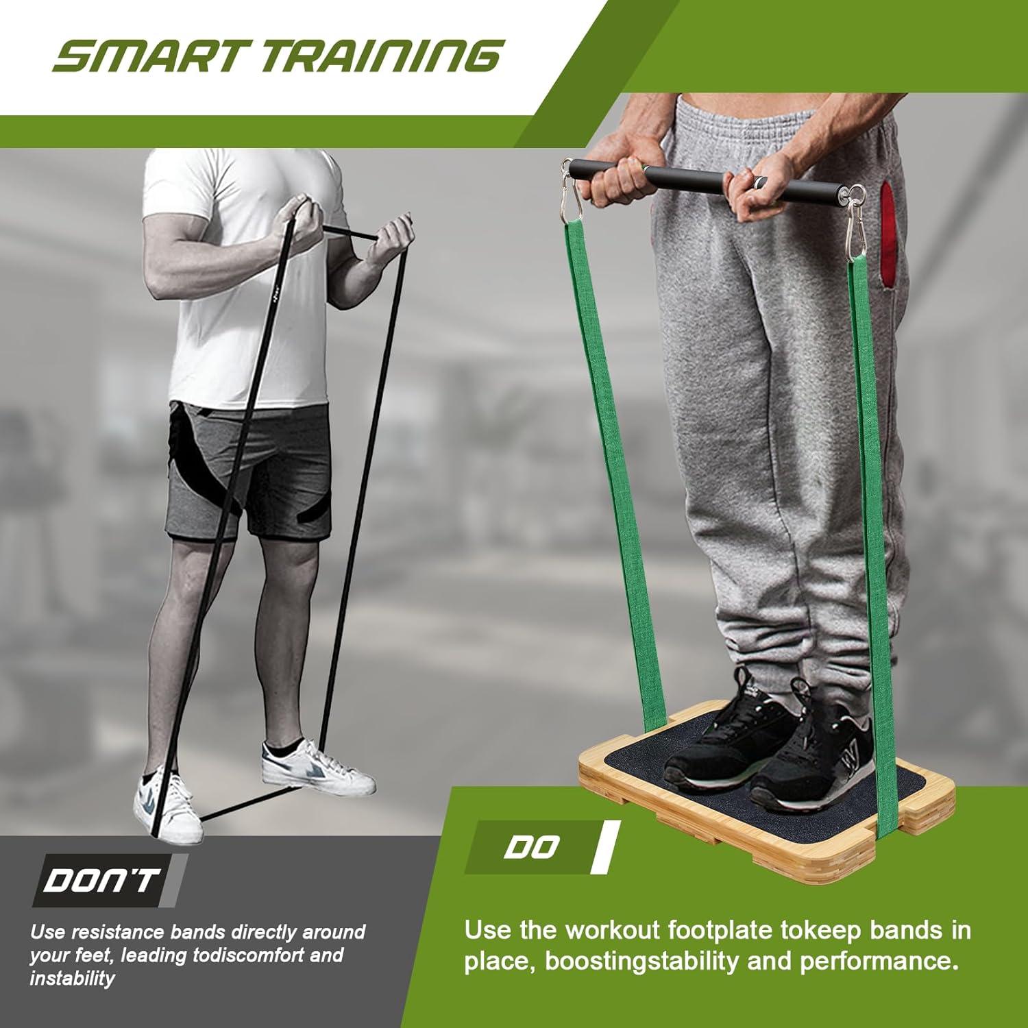 Plataforma de Ejercicio MUCITAGF de Madera con Banda de Resistencia