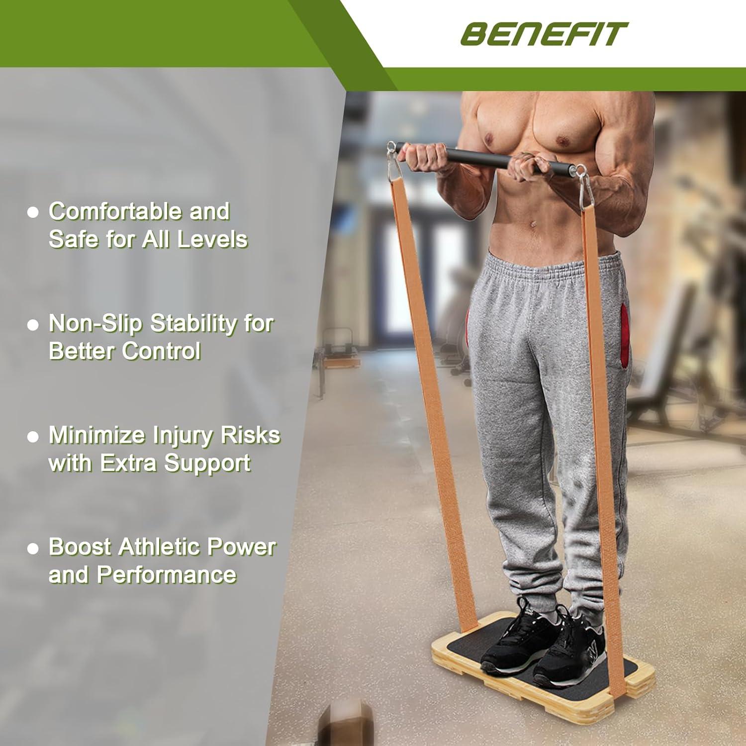 Plataforma de Ejercicio MUCITAGF de Madera con Banda de Resistencia