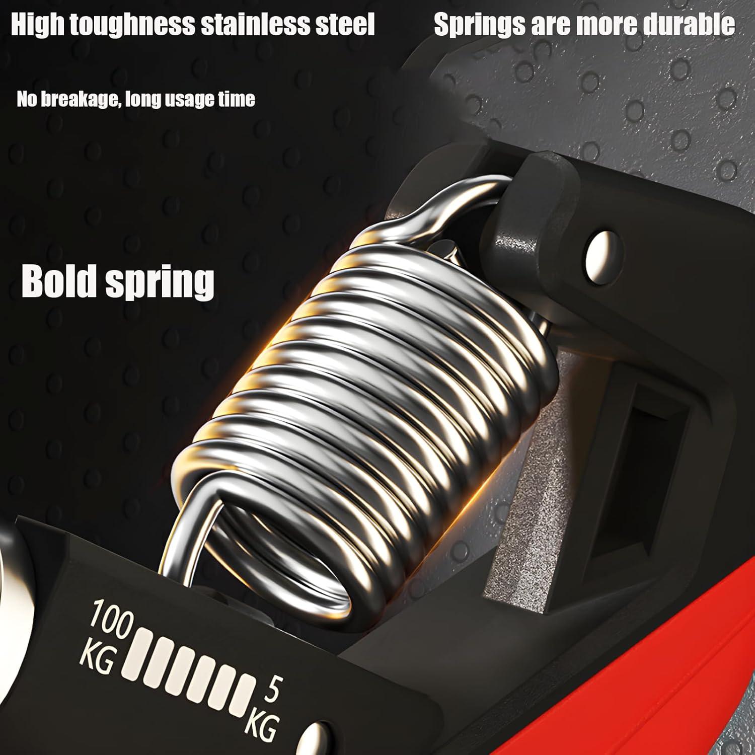 Fortalecedor de Mano CHENLEO Ajustable 5-100KG Rojo