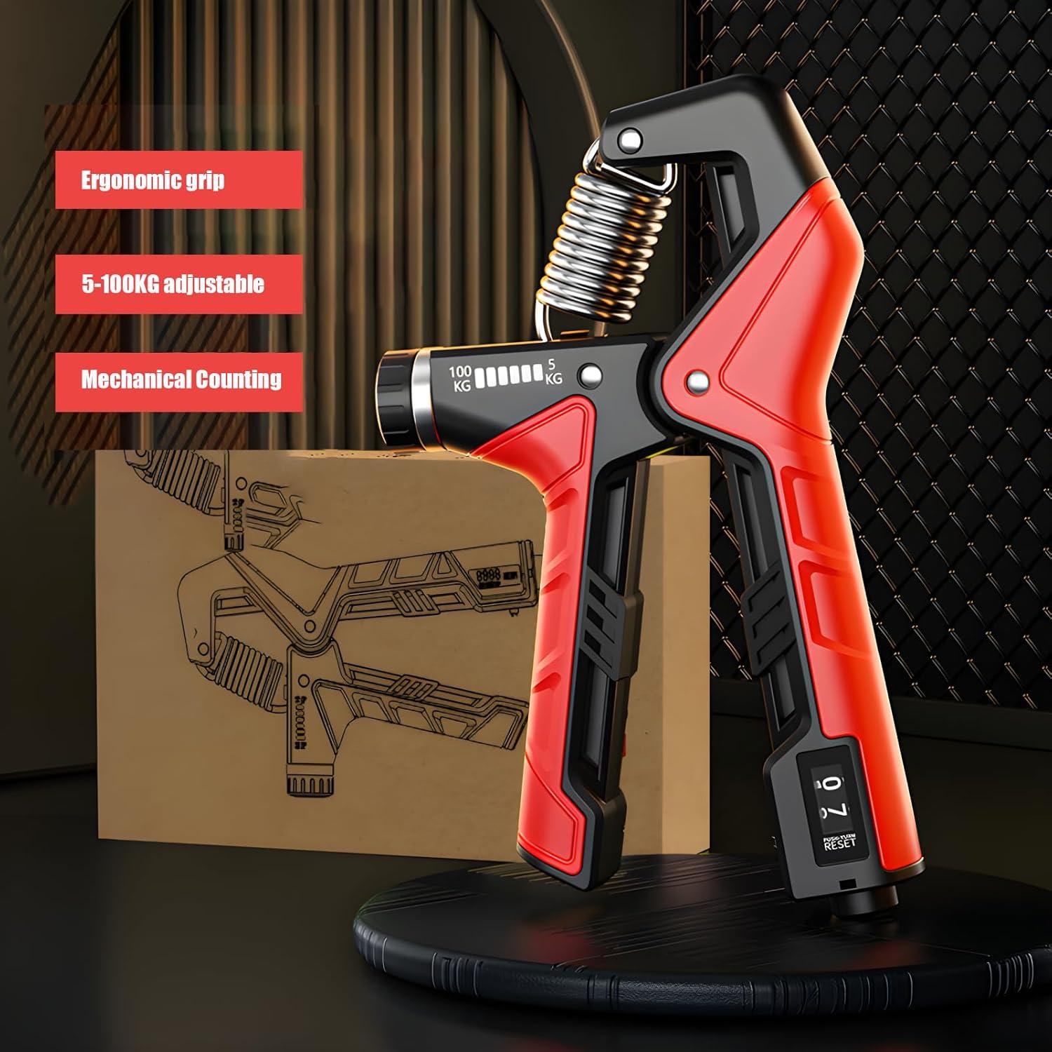 Fortalecedor de Mano CHENLEO Ajustable 5-100KG Rojo