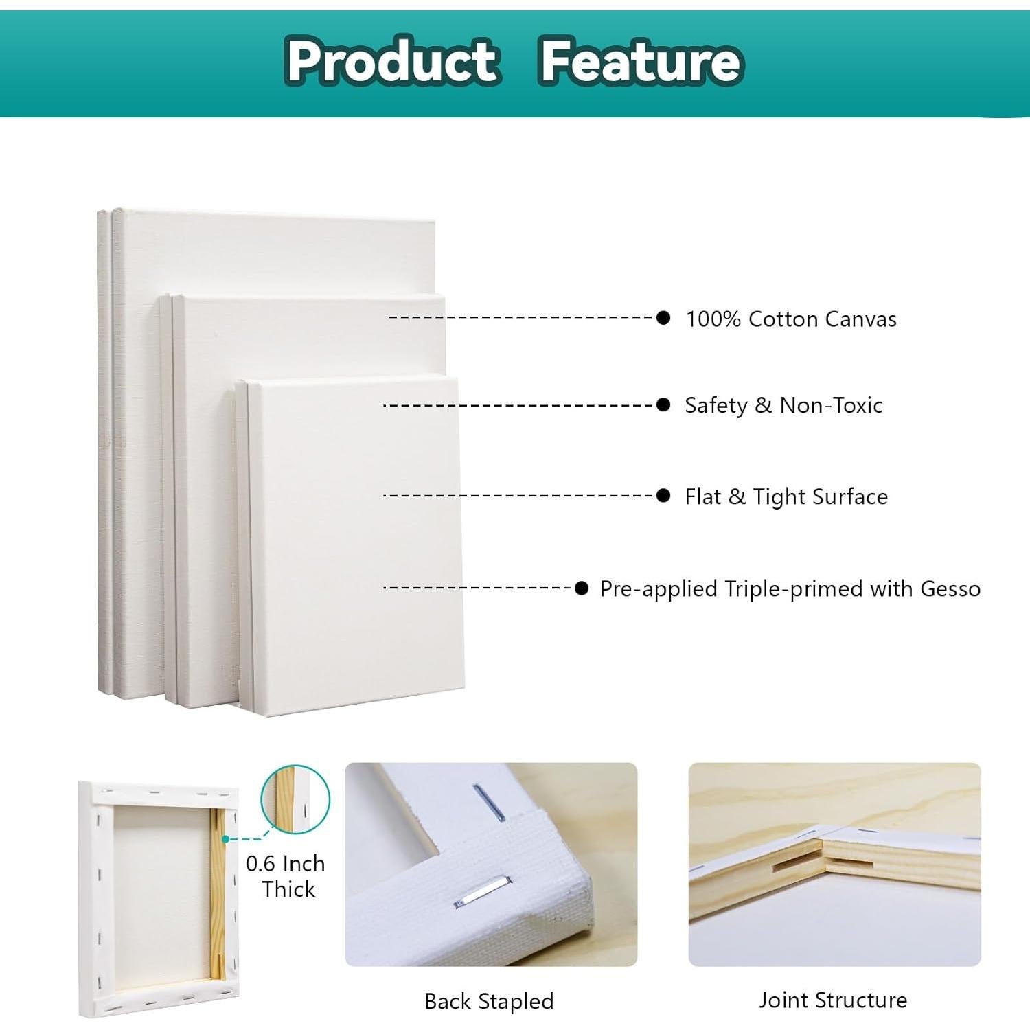 Juego de Pintura Acrílica DRAWLEX 43 Piezas con Lienzos